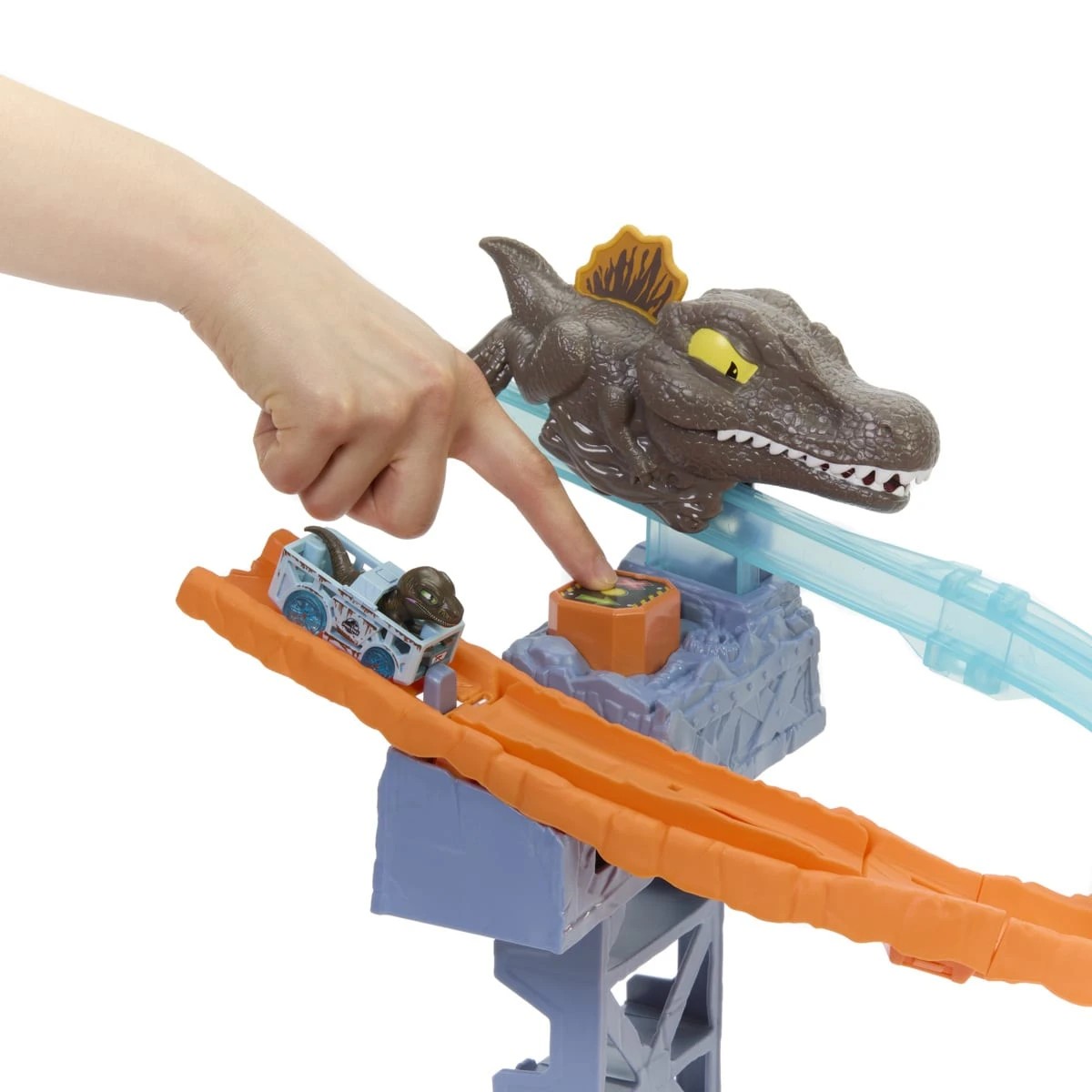 4 Hot Wheels RacerVerse Jurassic World Crash & Splash Track Set, 4 of 7