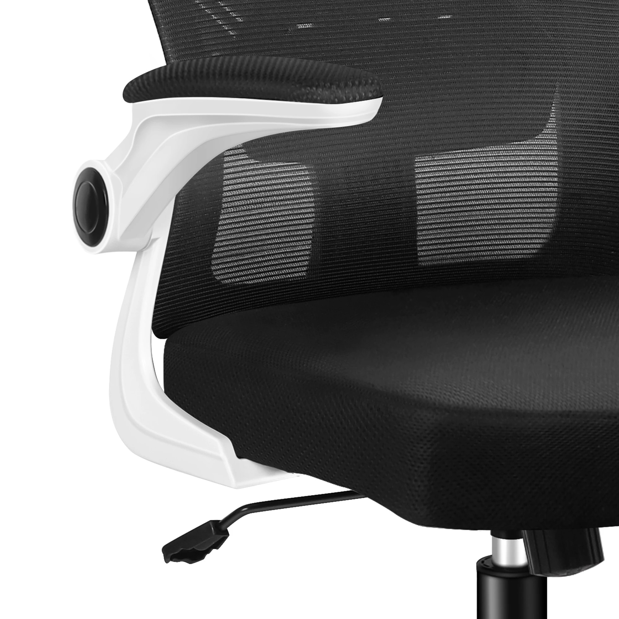 9 Alfordson Mesh Office Chair Executive Computer Tilt Fabric Seat Racing Work - White Black, 9 of 10