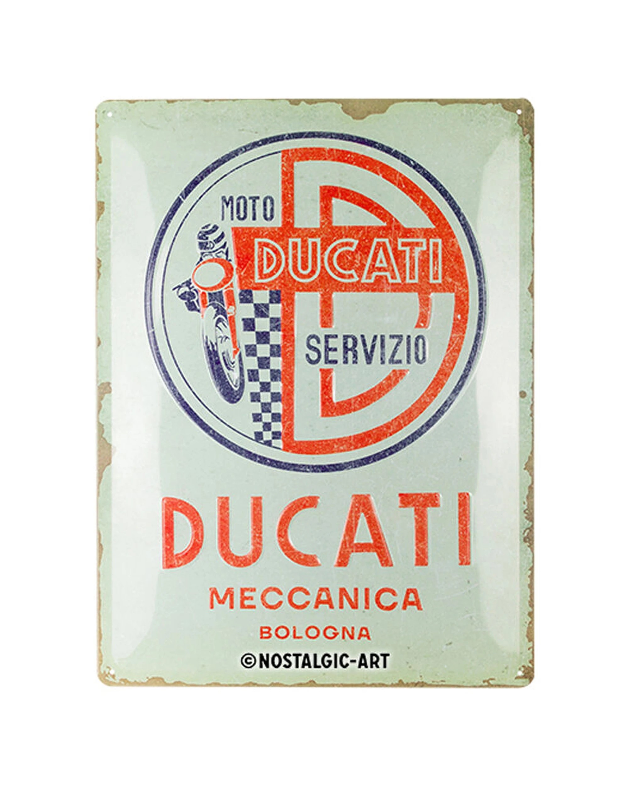 1 Nostalgic-Art Large 30x40cm Metal Wall Art Sign Plaque - Ducati Moto Servizio - Multi, 1 of 1