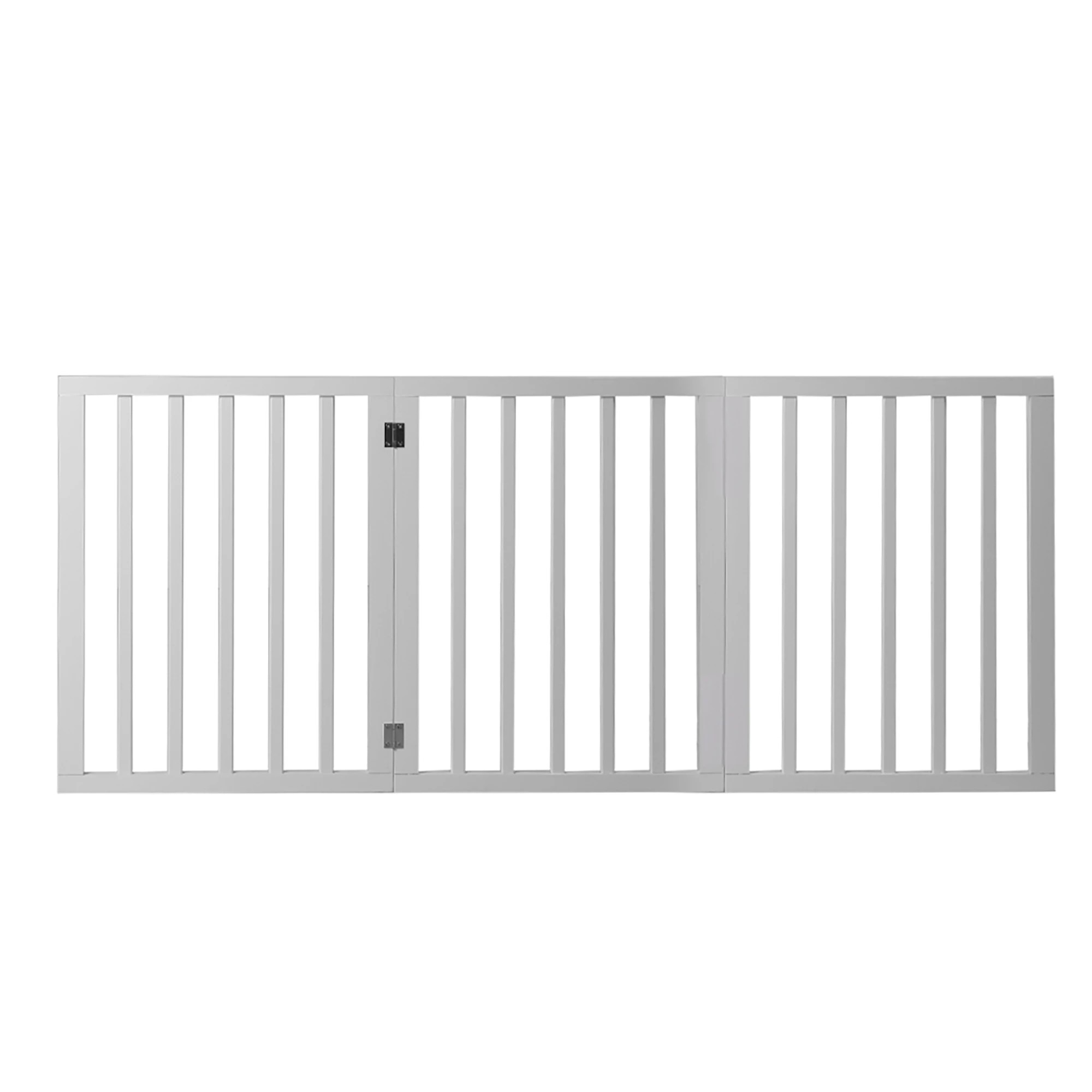 1 Pawz 3 Panels Wooden Pet Gate White, 1 of 2