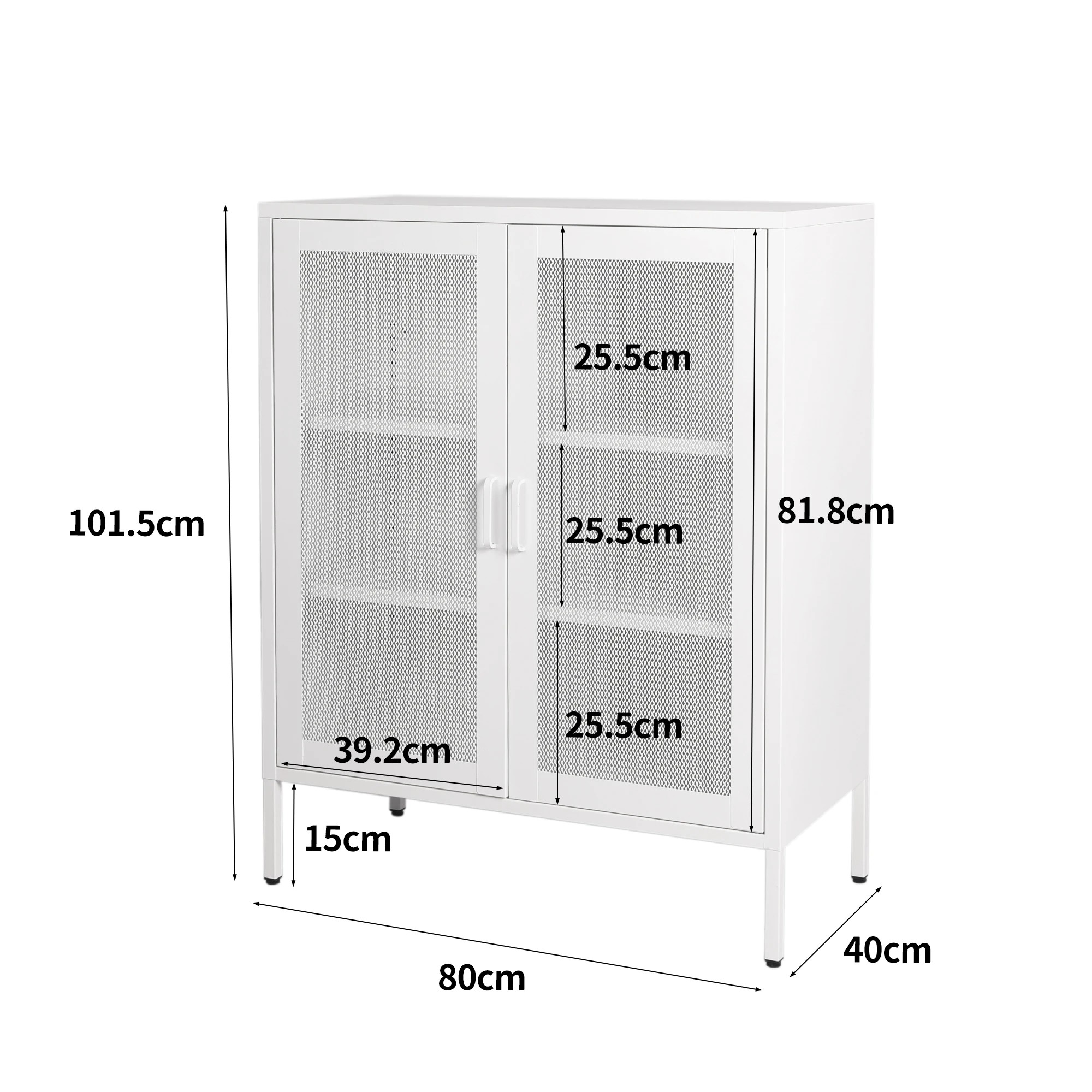 3 Levede Storage Cabinet Steel Kitchen Cupboard Metal Bookcase Filing Office White, 3 of 7