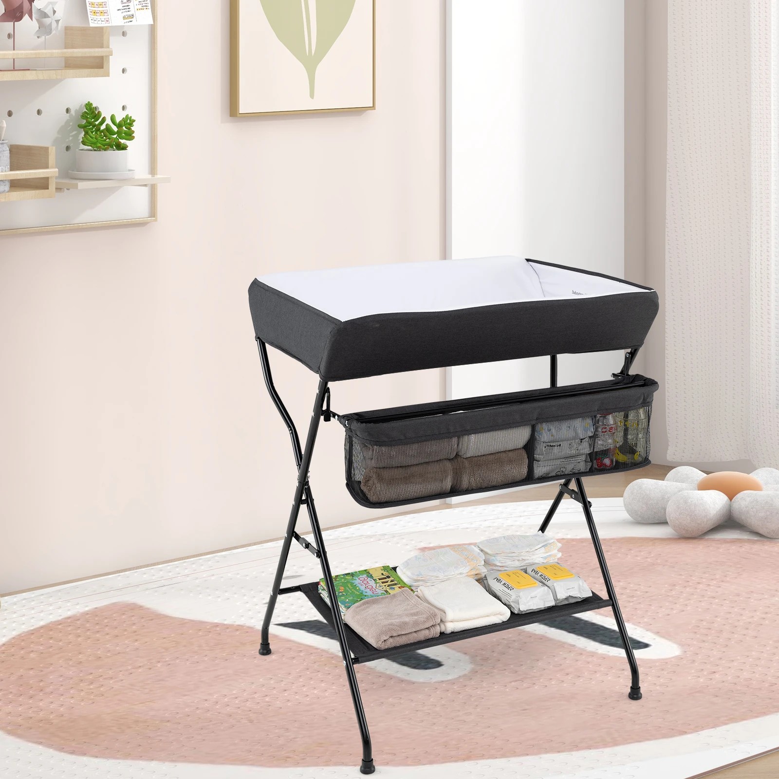 5 Costway Folding Change Table Nursery Organizer, 5 of 6