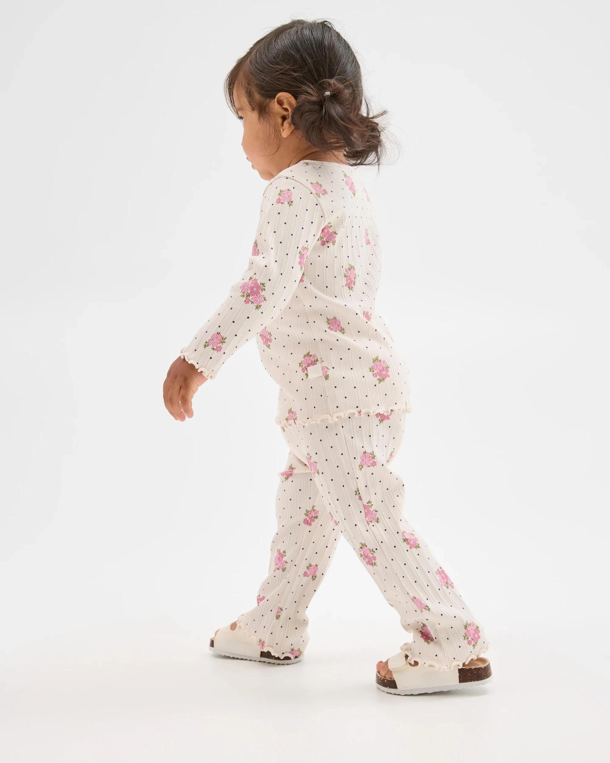 3 Target Baby Baby Organic Cotton Flare Leg Ribbed Leggings FLORAL SPOT, 3 of 5