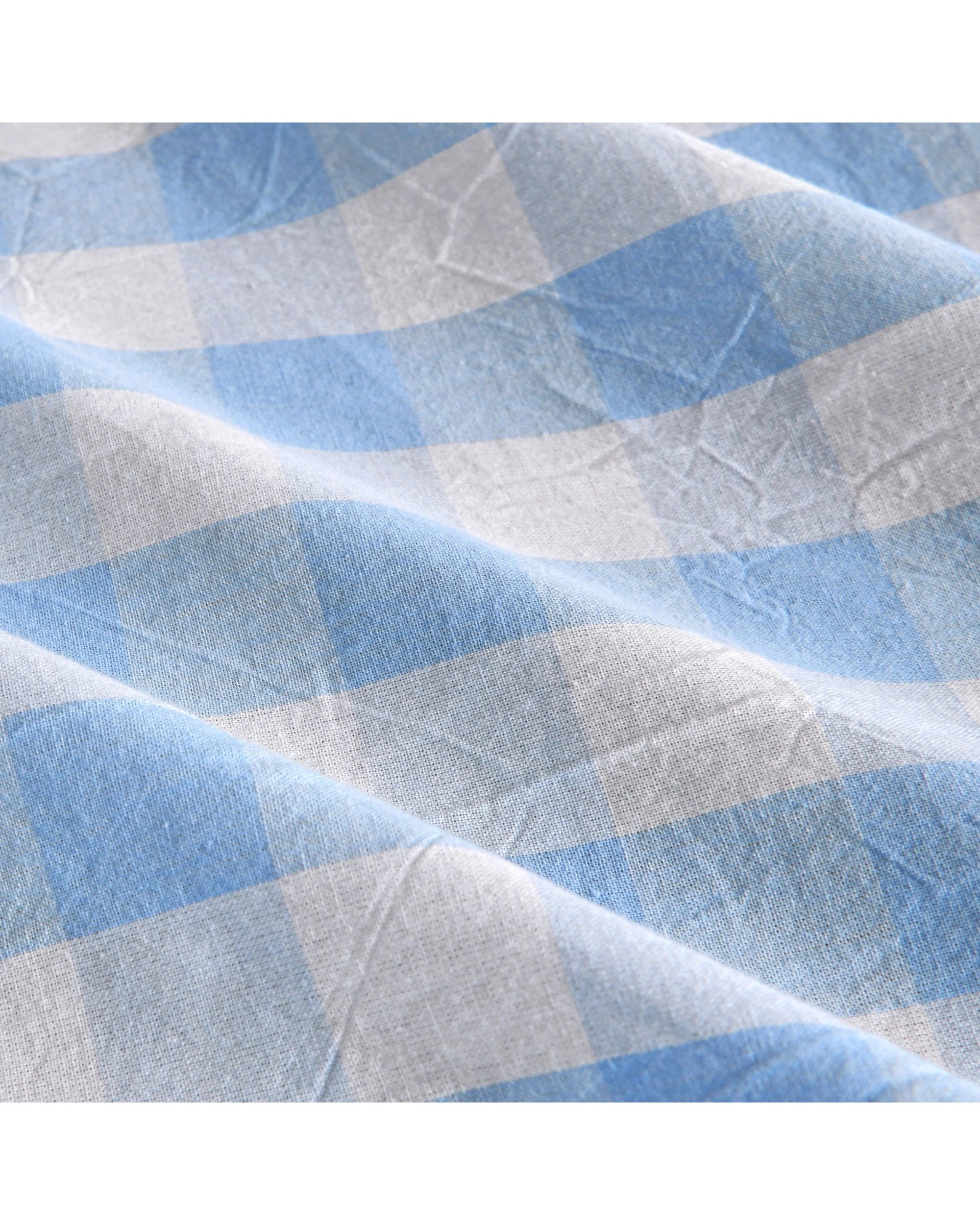 3 Dreamaker Lola Yarn Dyed Washed Cotton Gingham Quilt Cover Set - King Bed - Sky, 3 of 6