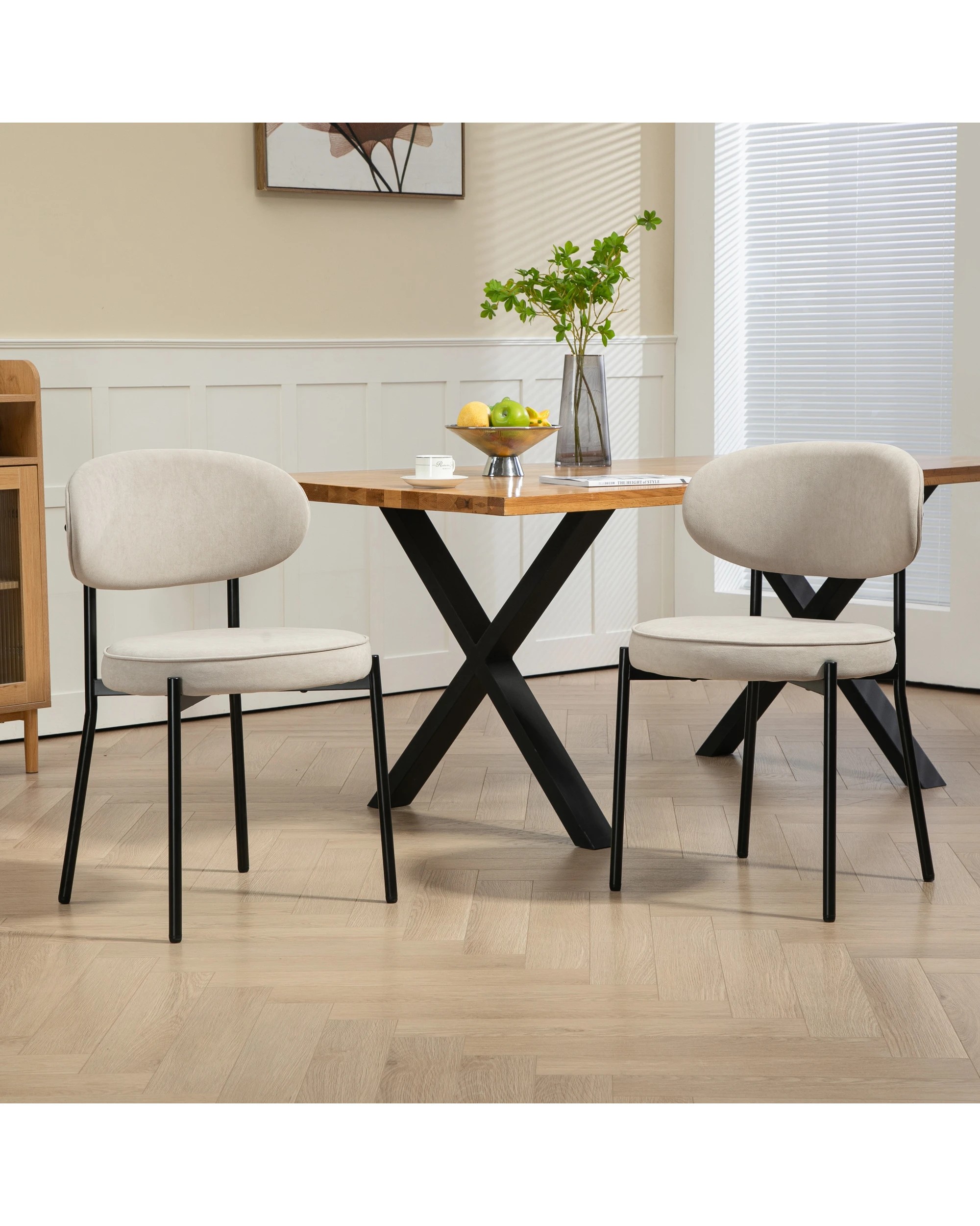 3 IHOMDEC Round Dining Chair Set of 2 - Grey - Grey, 3 of 10