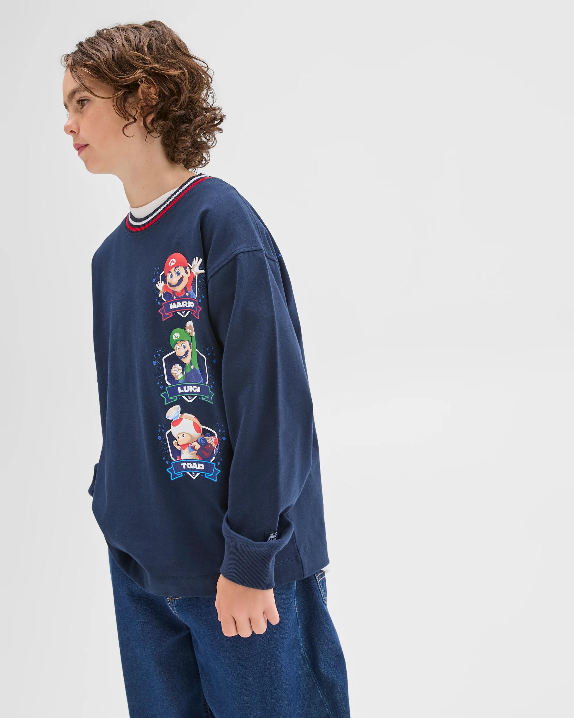 3 Super Mario Australian Cotton Long Sleeve T-Shirt BLACK, 3 of 9