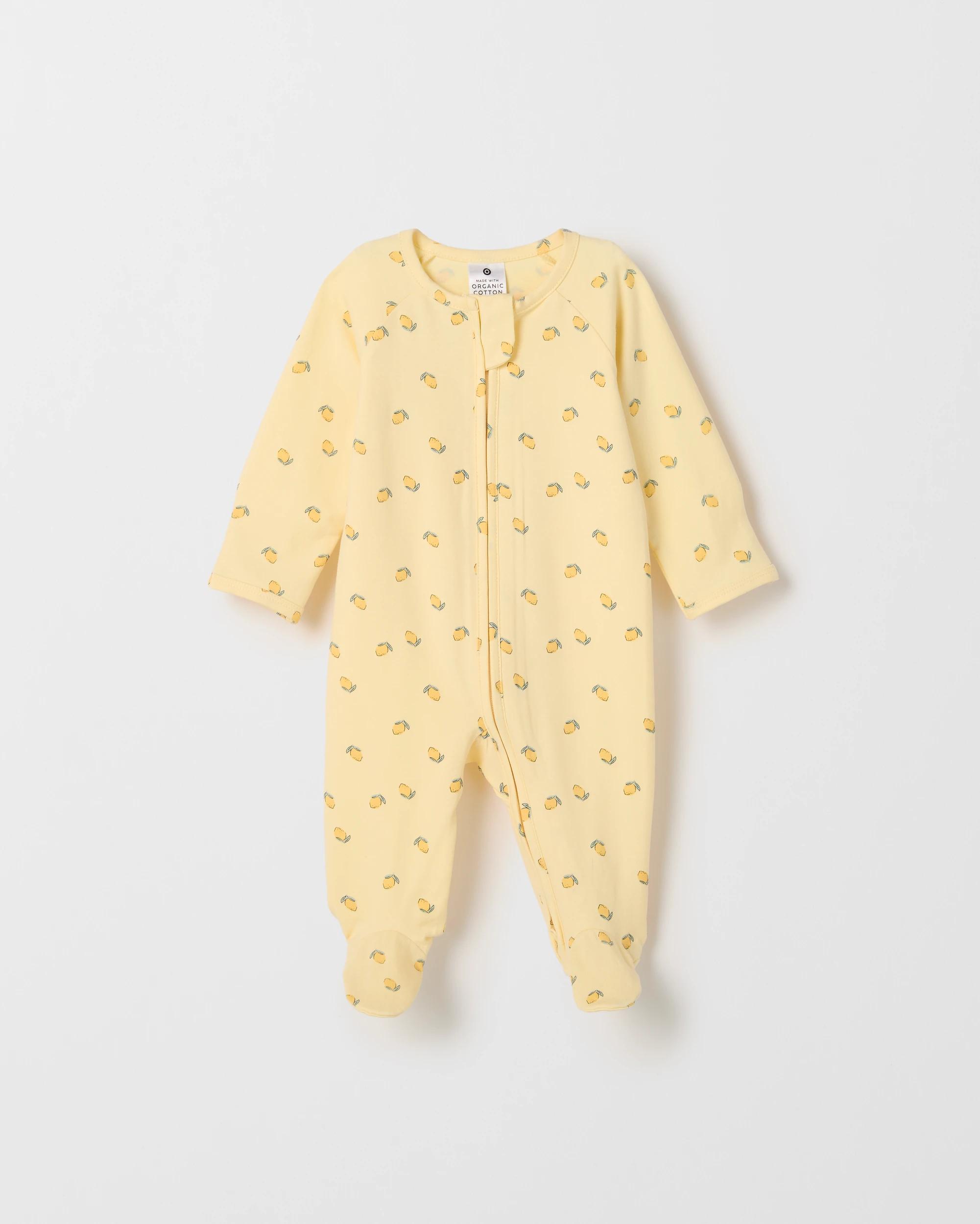 1 Target Baby Organic Cotton Print Zip Coverall LEMON ANISE FLOWER, 1 of 2