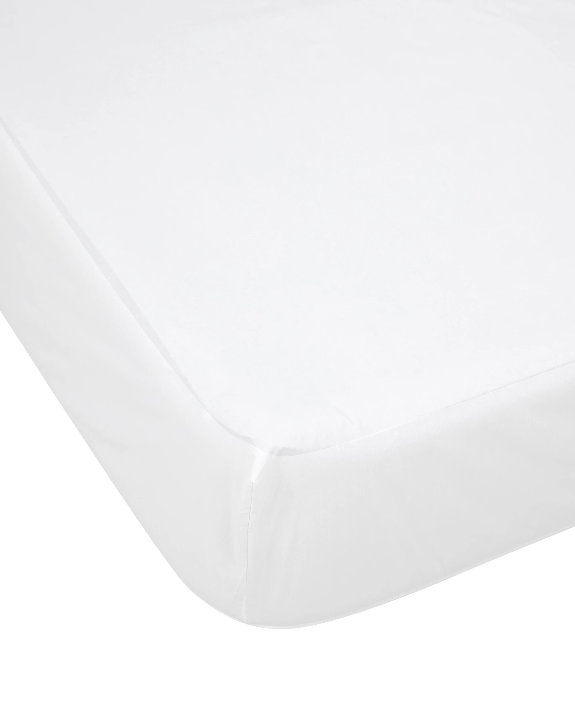 1 180 Thread Count Fitted Sheet - Double Bed, White, 1 of 4