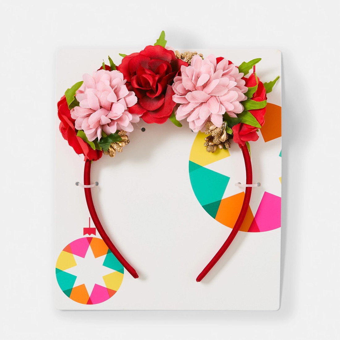 5 Christmas Floral Headband - Red, 5 of 5