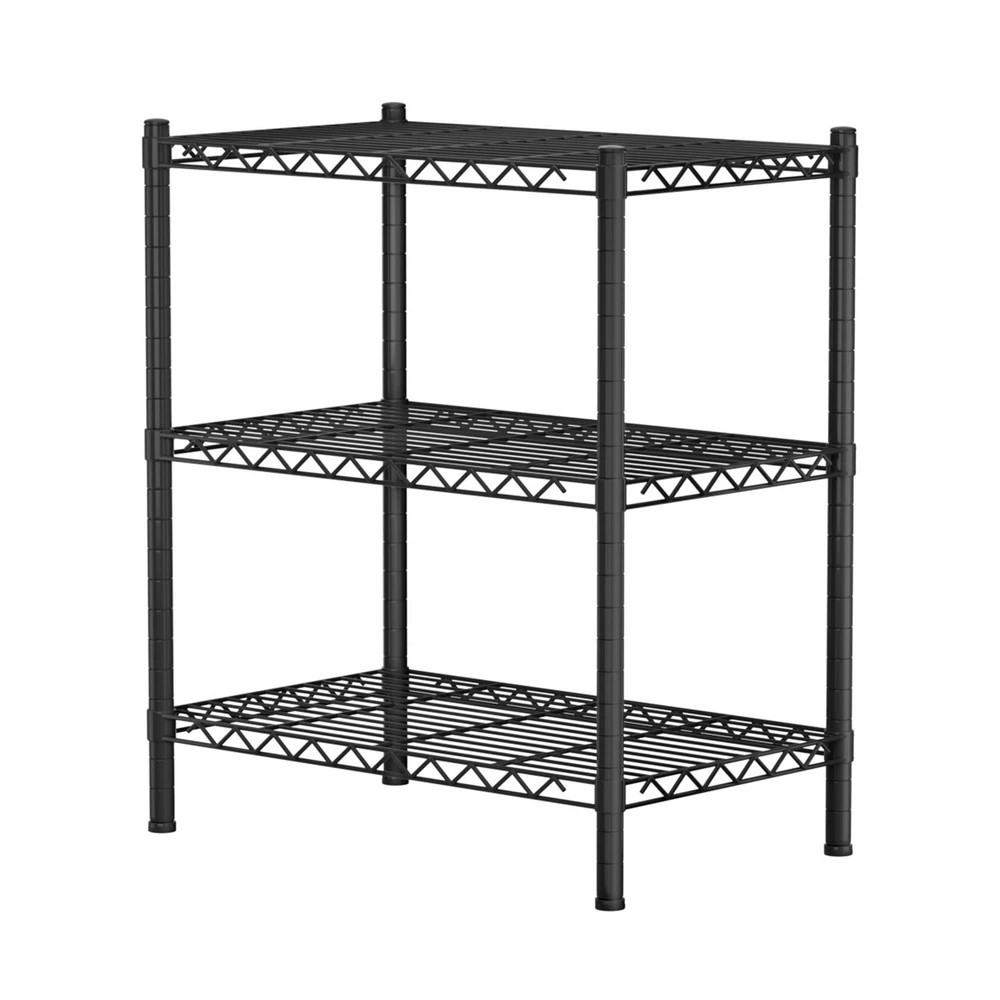 3 Artiss 3-Tier Shelving Unit Adjustable Garage Storage Shelves Kitchen Rack - Black, 3 of 3