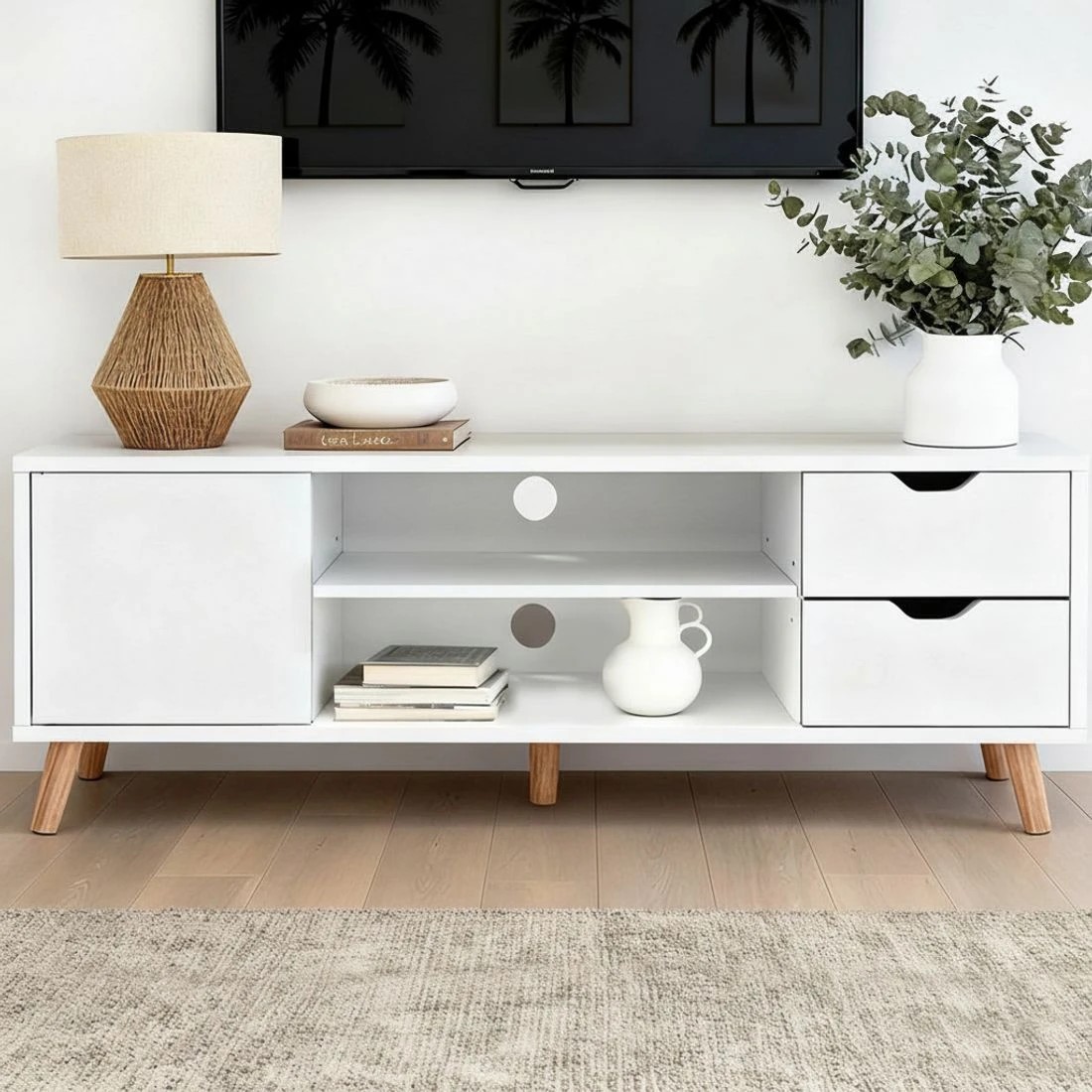 6 Artiss TV Cabinet Entertainment Unit 120cm - White, 6 of 8