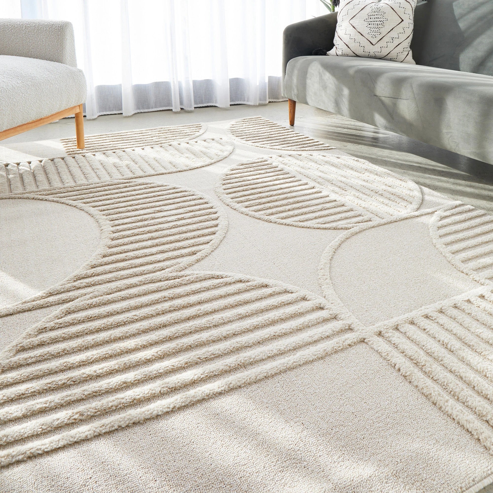 2 Common Ground Rugs Nirvana Leo 400x300cm - Extra Extra Large Floor Rug - Beige, 2 of 7