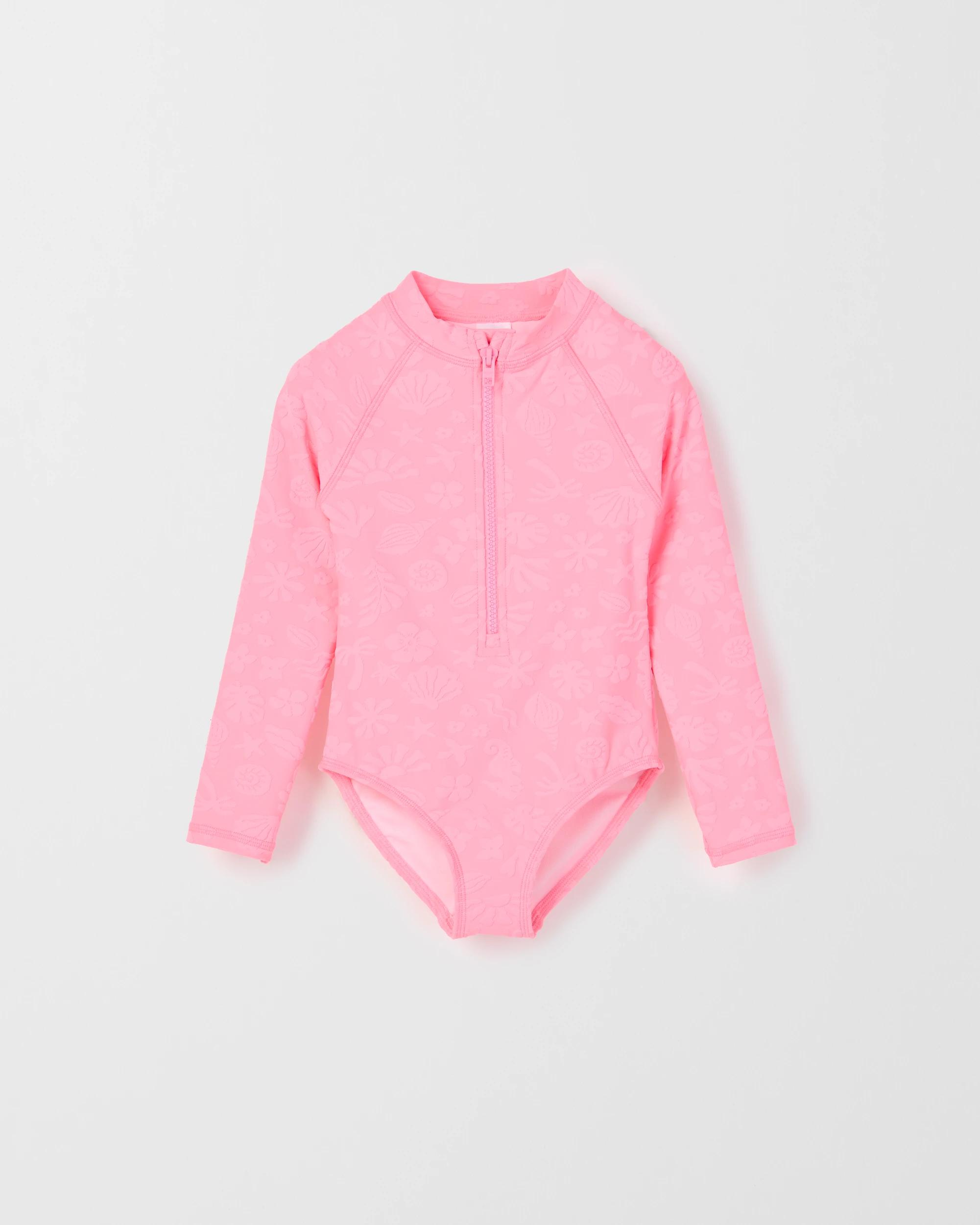 1 Target Kids Long Sleeve Swim Surfsuit PINK, 1 of 2