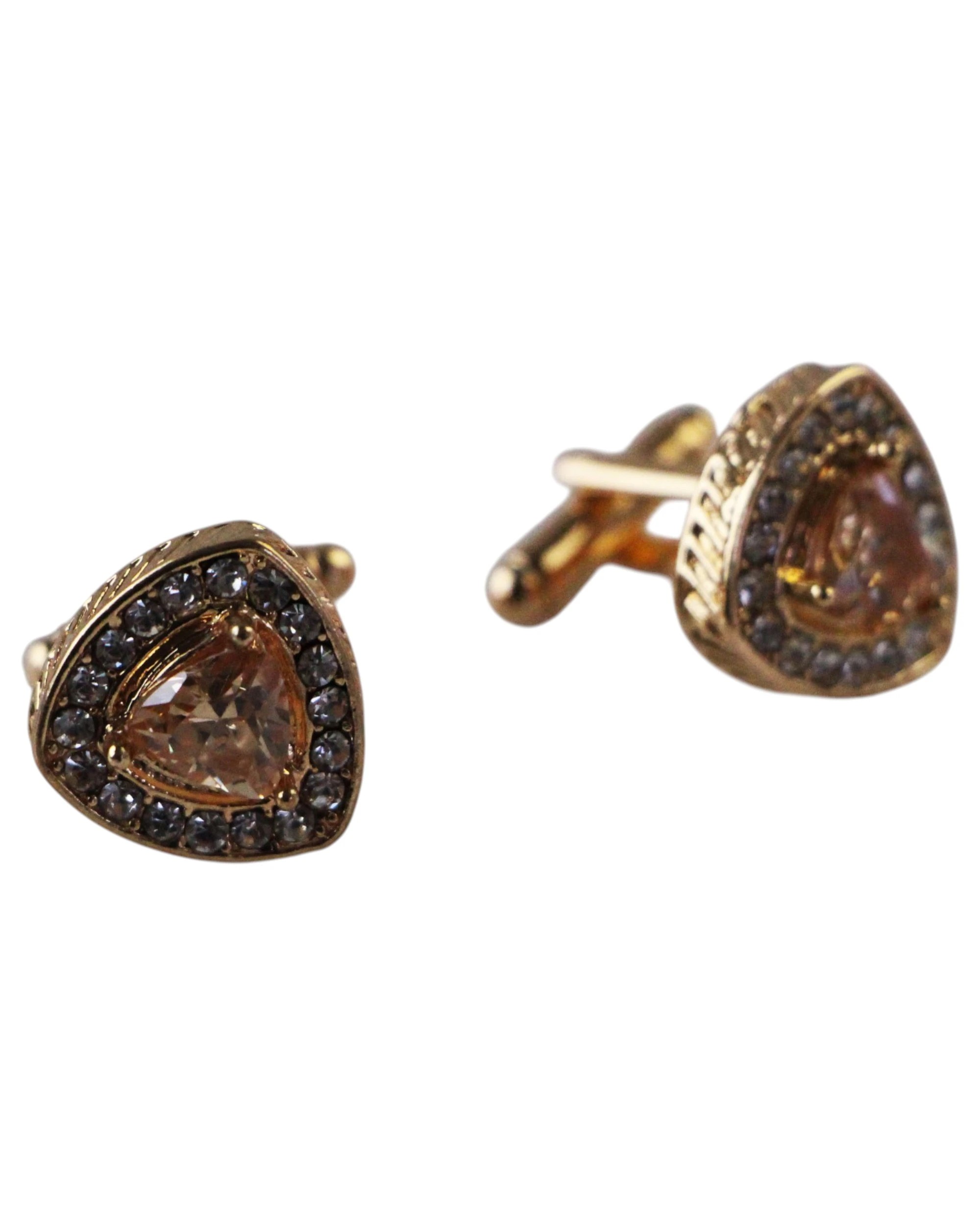 1 Zasel Mens Gold And Silver Reuleaux Triangle Diamante Cufflinks - Multi, 1 of 1