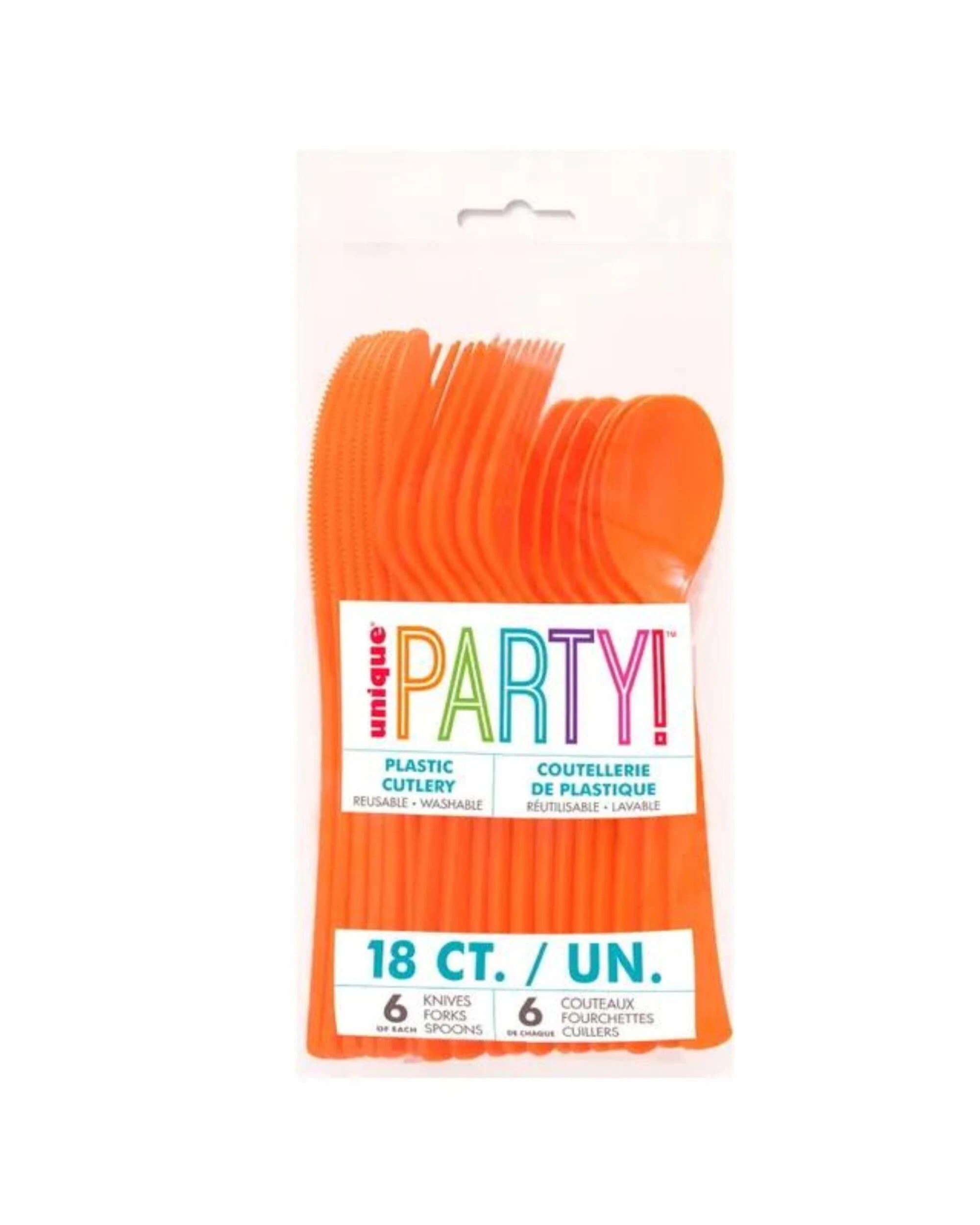 2 Orange Reusable Plastic Cutlery (Pack of 18) - Orange, 2 of 2