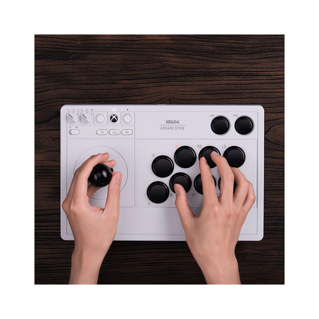 2 8bitdo Arcade Stick Wired Wireless Controller For Xbox Windows White Edition - White, 2 of 3