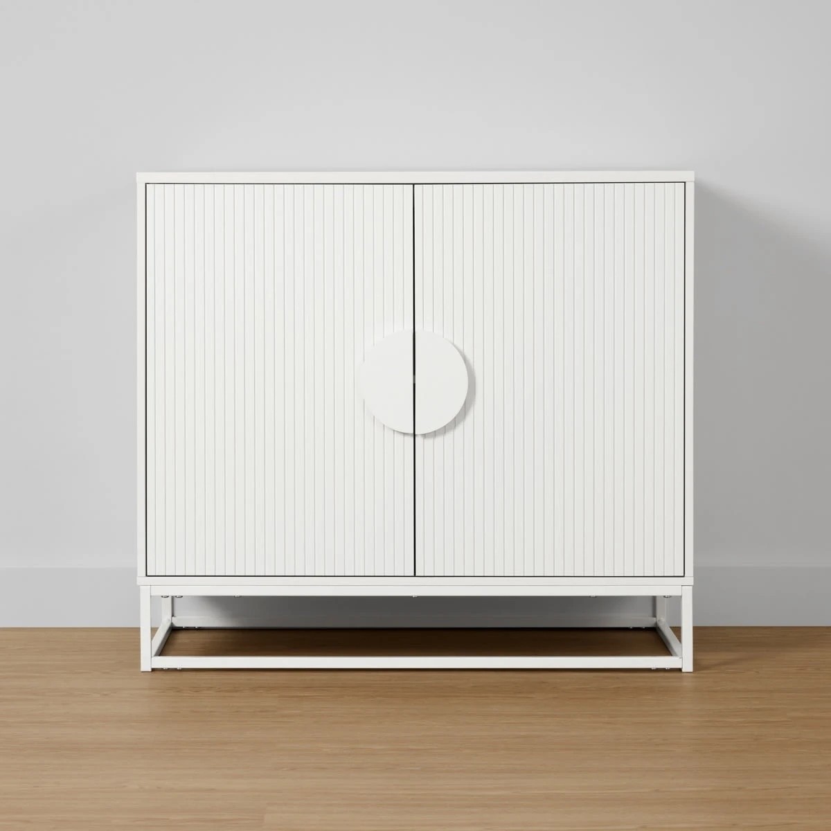 3 Stevie Ribbed Cabinet - White, 3 of 10