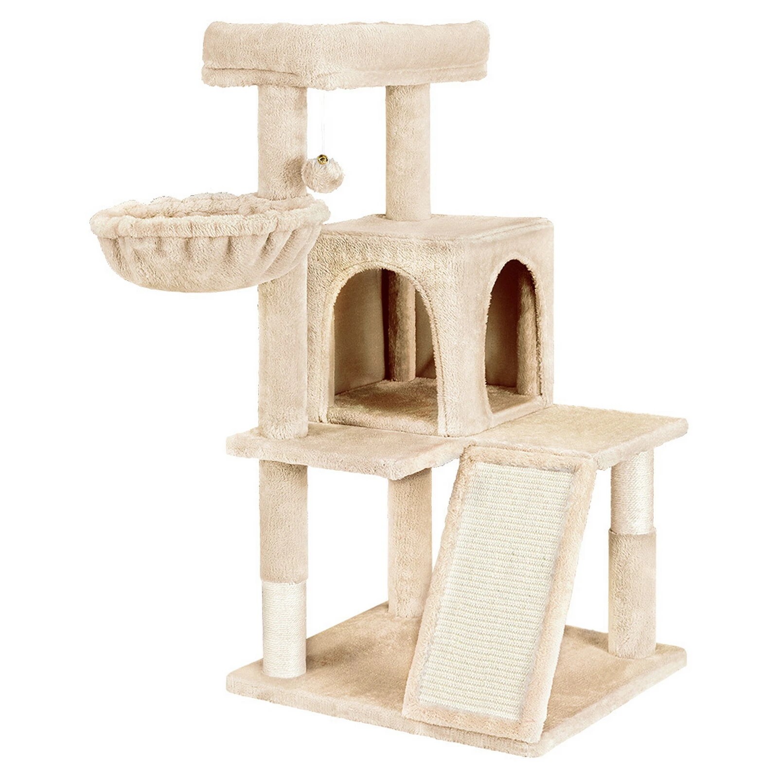 1 Beastie Cat Tree Scratching Post Scratcher Tower Condo House Furniture Wood 100cm - Beige, 1 of 7