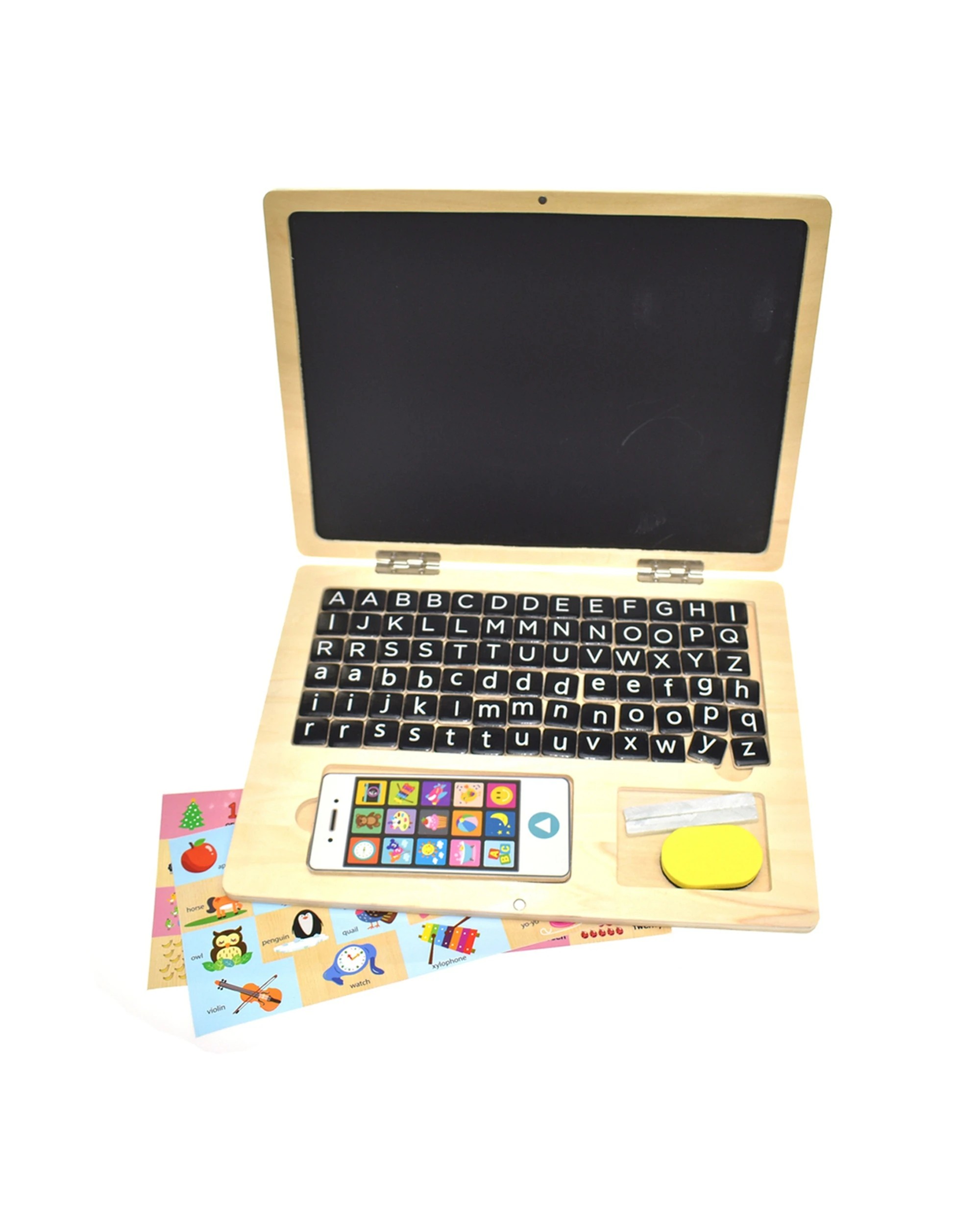 7 Kaper Kidz Magnetic Educational Visual Notebook Spelling Fun Wooden Learning Toy - Travel Friendly - Black, 7 of 9