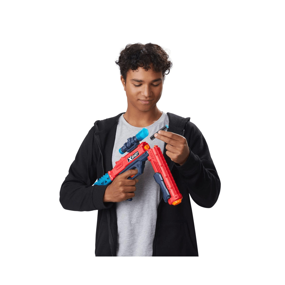 7 XSHOT Excel Double Hawk Eye Blaster Double Micro Blaster Combo Pack (24 Darts) by ZURU - Red, 7 of 8