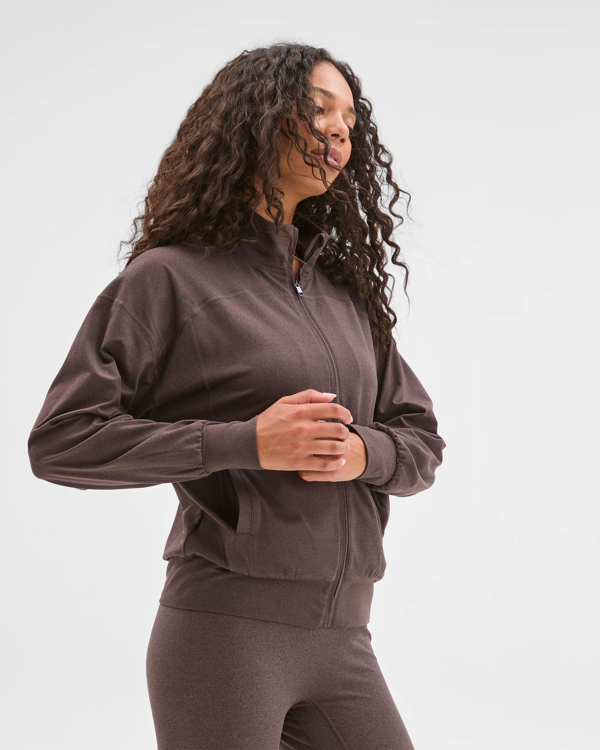 3 Target Active Active Studio Luxe Zip Through Jacket COCOA MARLE, 3 of 6