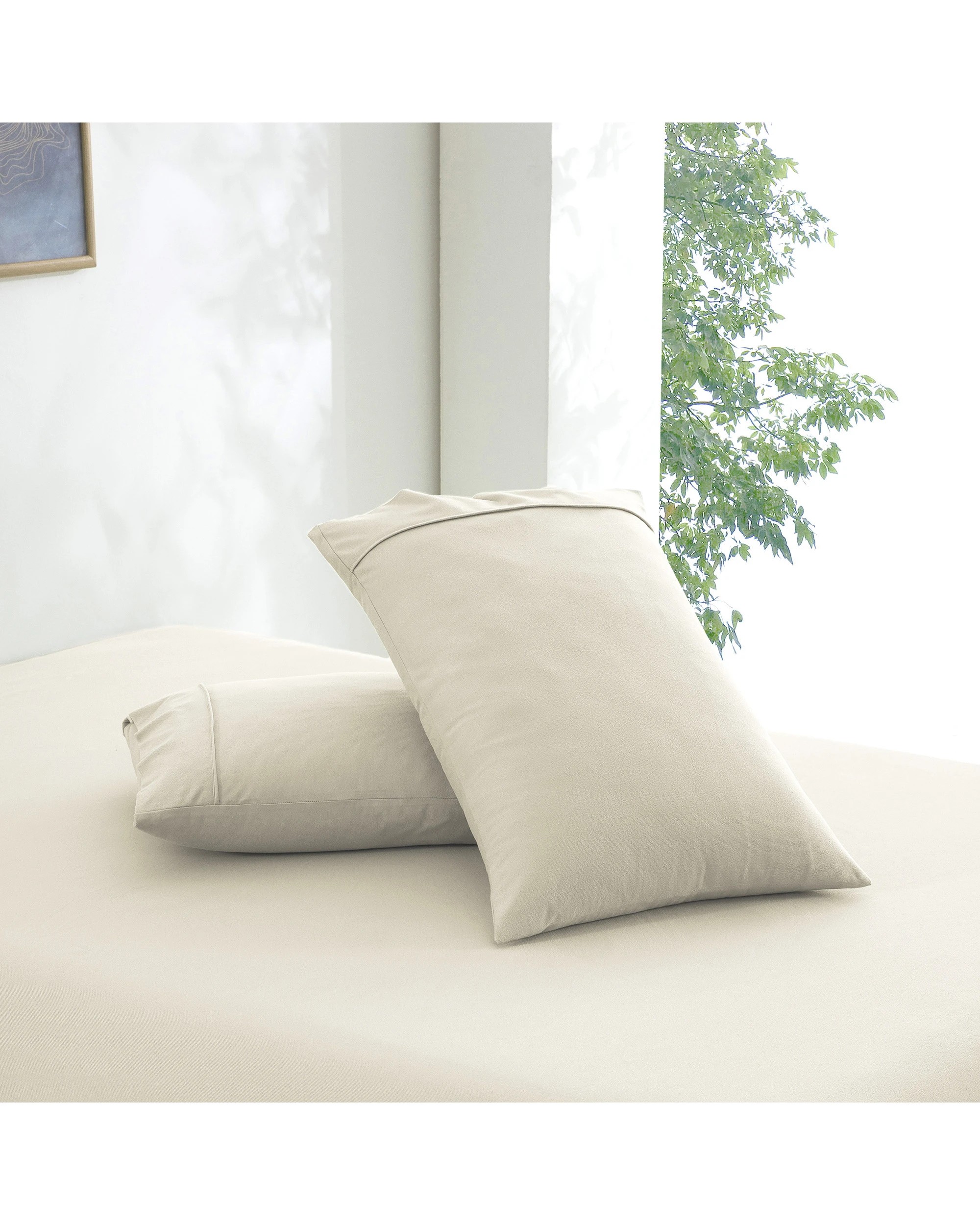 3 Dreamaker Micro Flannel Combo Fitted Sheet Set - King Single Bed - Cream, 3 of 7