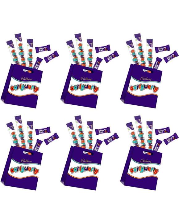 Cadbury 6PK Curlywurly Kids Sweets Showbag With Curlywurly & Dairy Milk Chocolates - Multi