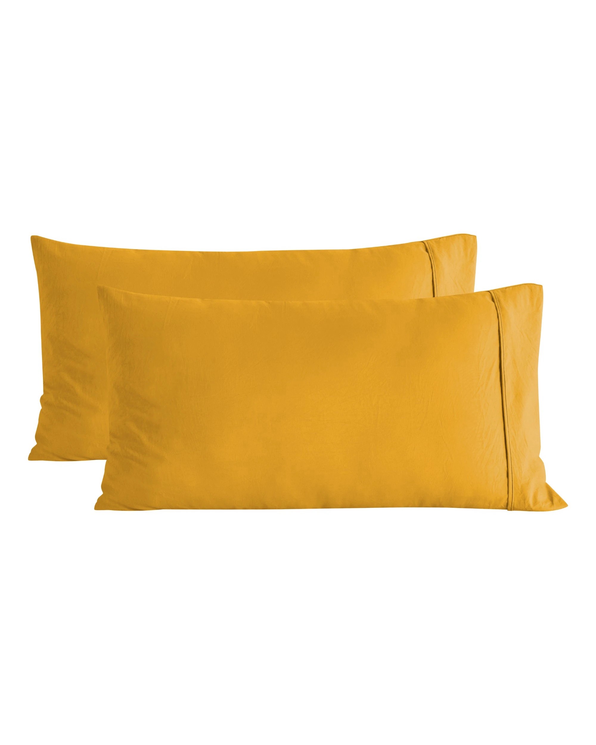6 Dreamaker Superfine Washed Microfibre King Pillowcase Twin Pack - Mustard, 6 of 6