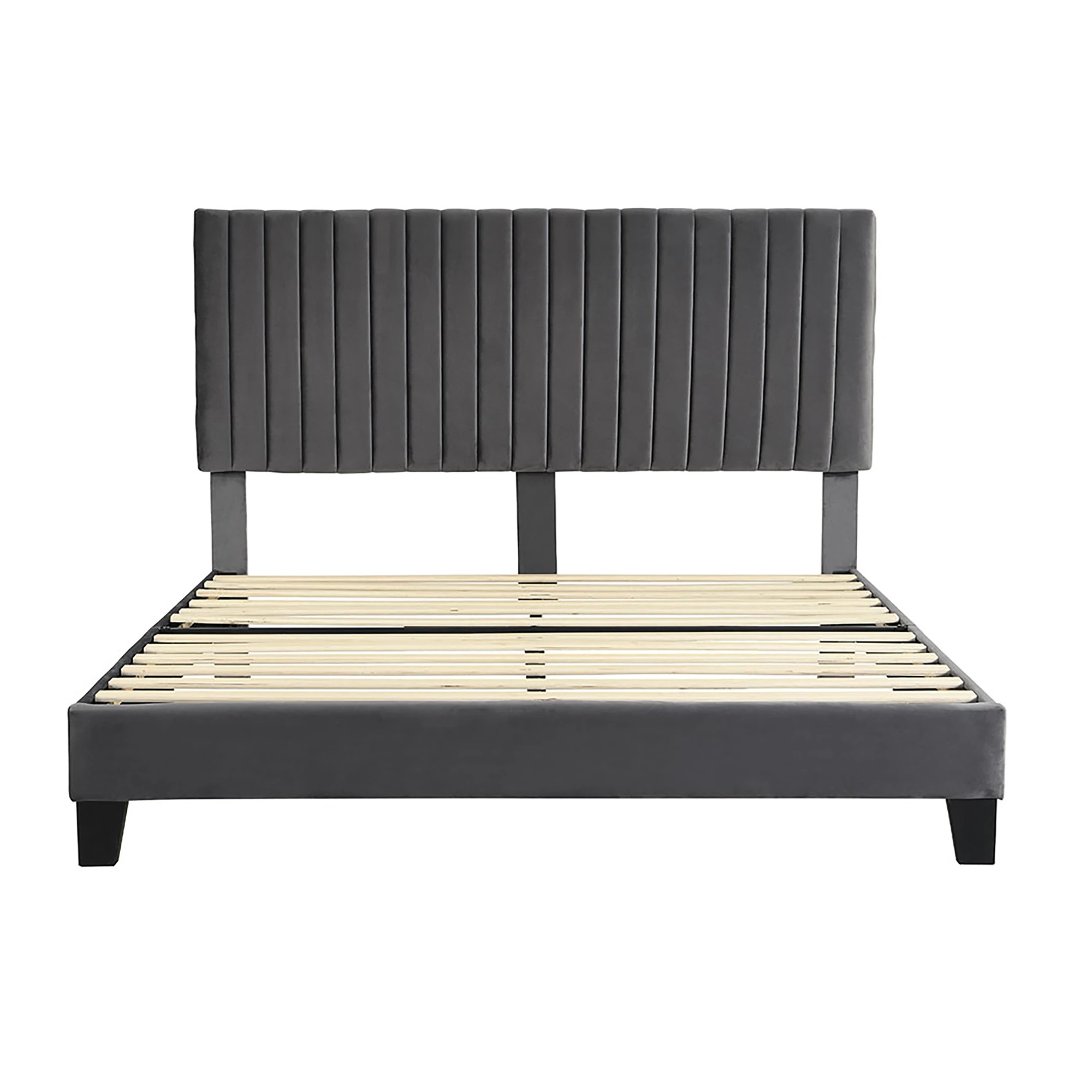 2 Levede Grey Upholstered Bed Frame - Queen, 2 of 6