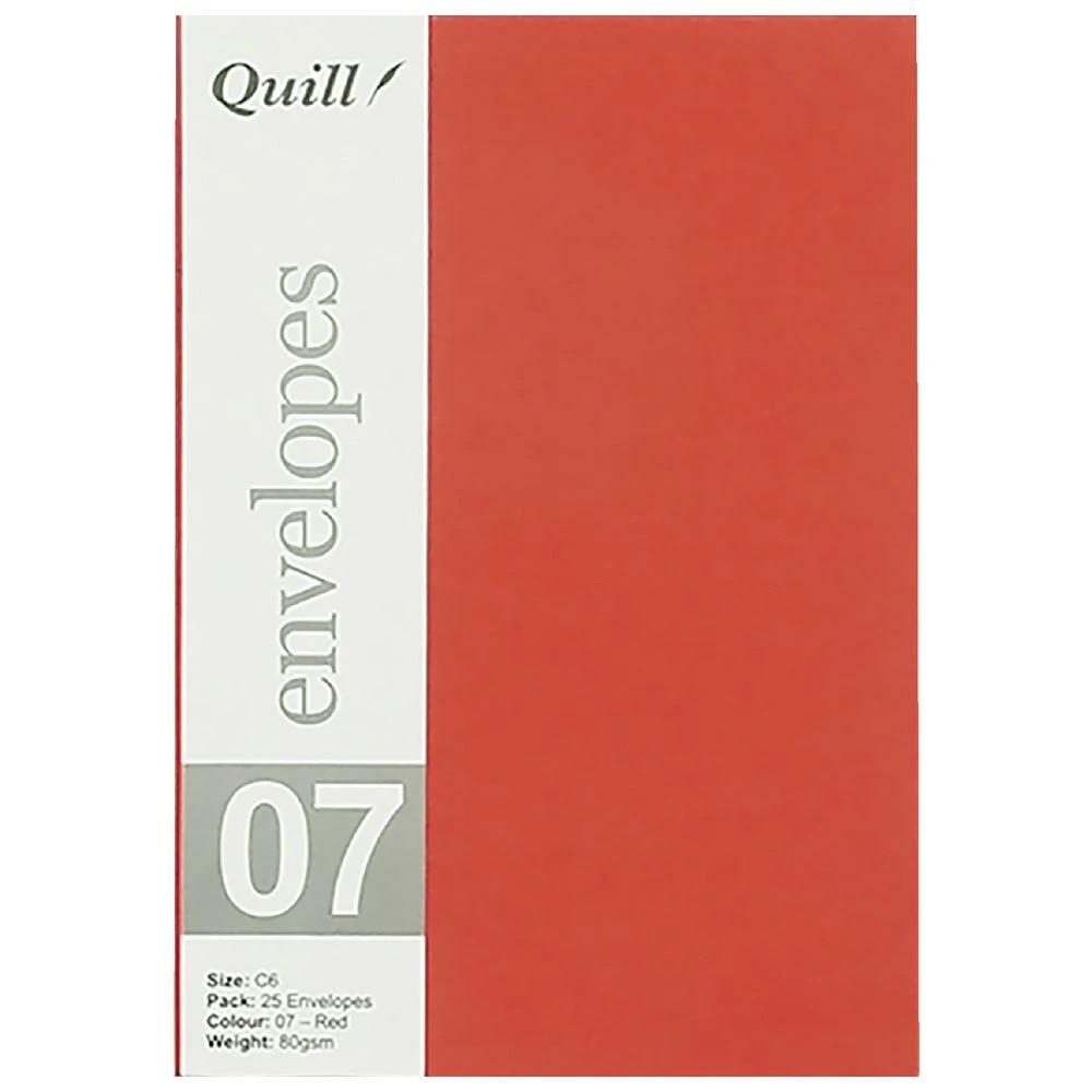 4 Quill C6 Envelopes Red 25 Pack, 4 of 4