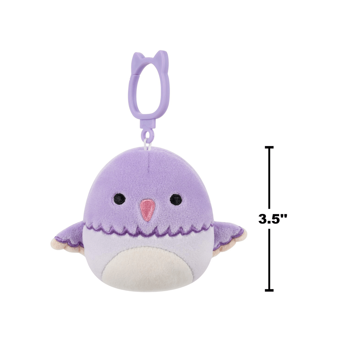5 Kellytoy Squishmallows Charmaine the Hummingbird 3.5 inch Clip-On Plush - Purple, 5 of 6