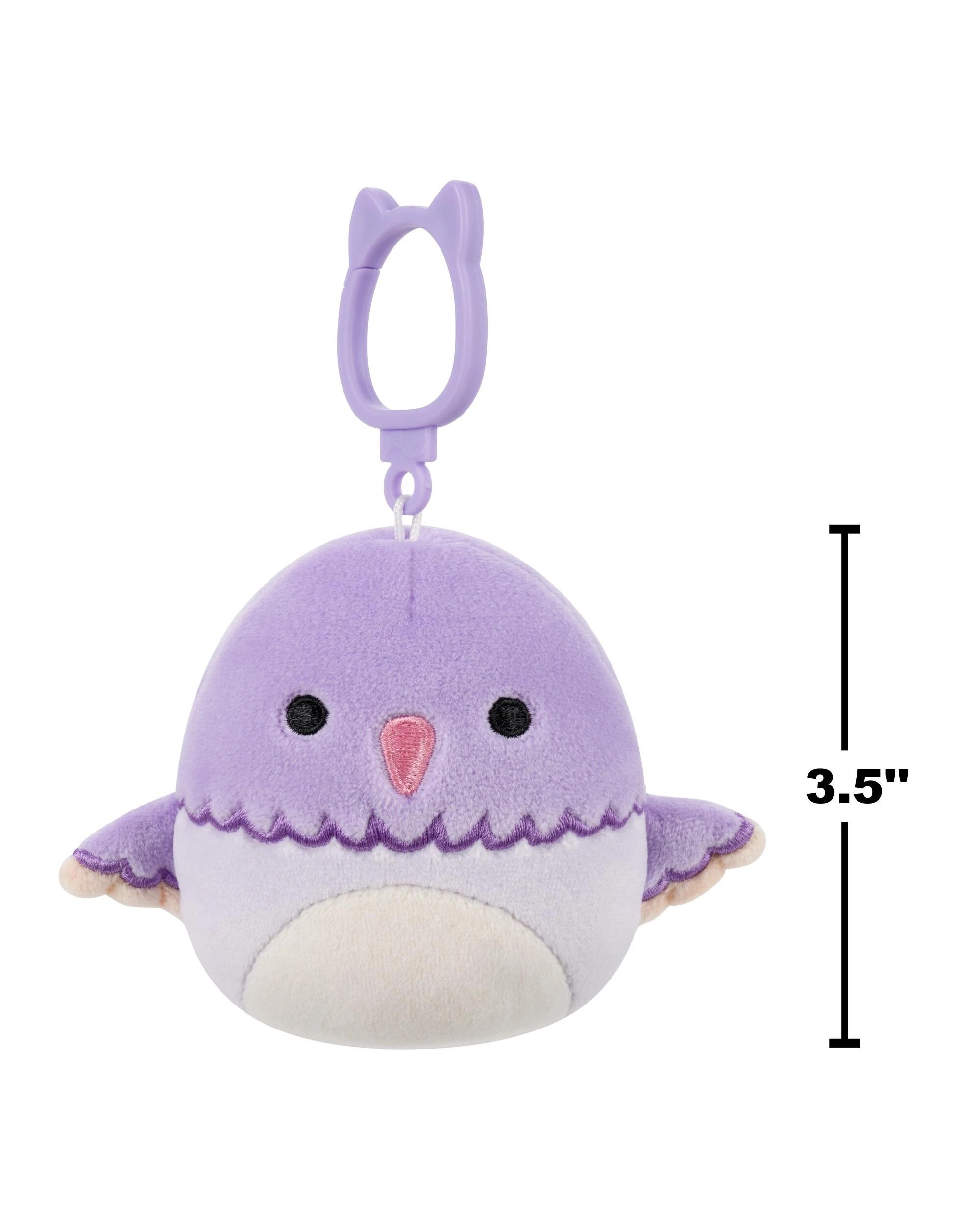 5 Squishmallows Charmaine the Hummingbird 3.5 inch Clip-On Plush - Purple, 5 of 6