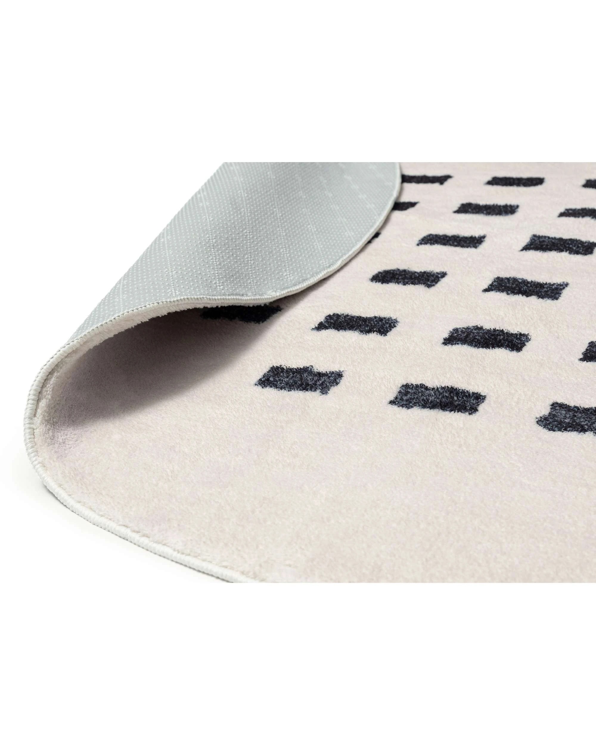 2 Loopsie Taber Rectangles Washable Round Rug-200cm x 200cm - White, 2 of 5