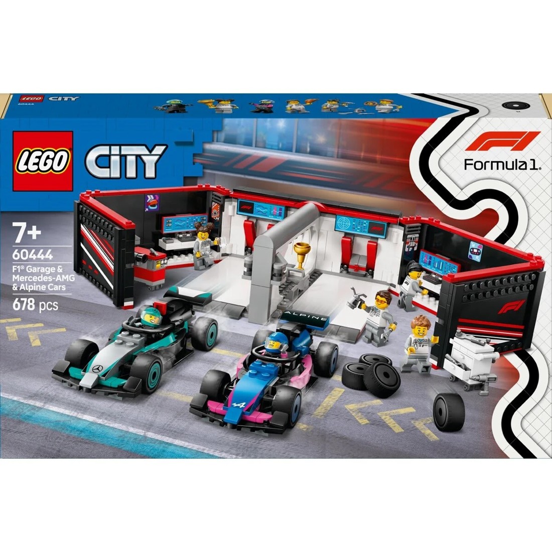 1 LEGO City F1 Garage & Mercedes-AMG & Alpine Cars 60444, 1 of 10