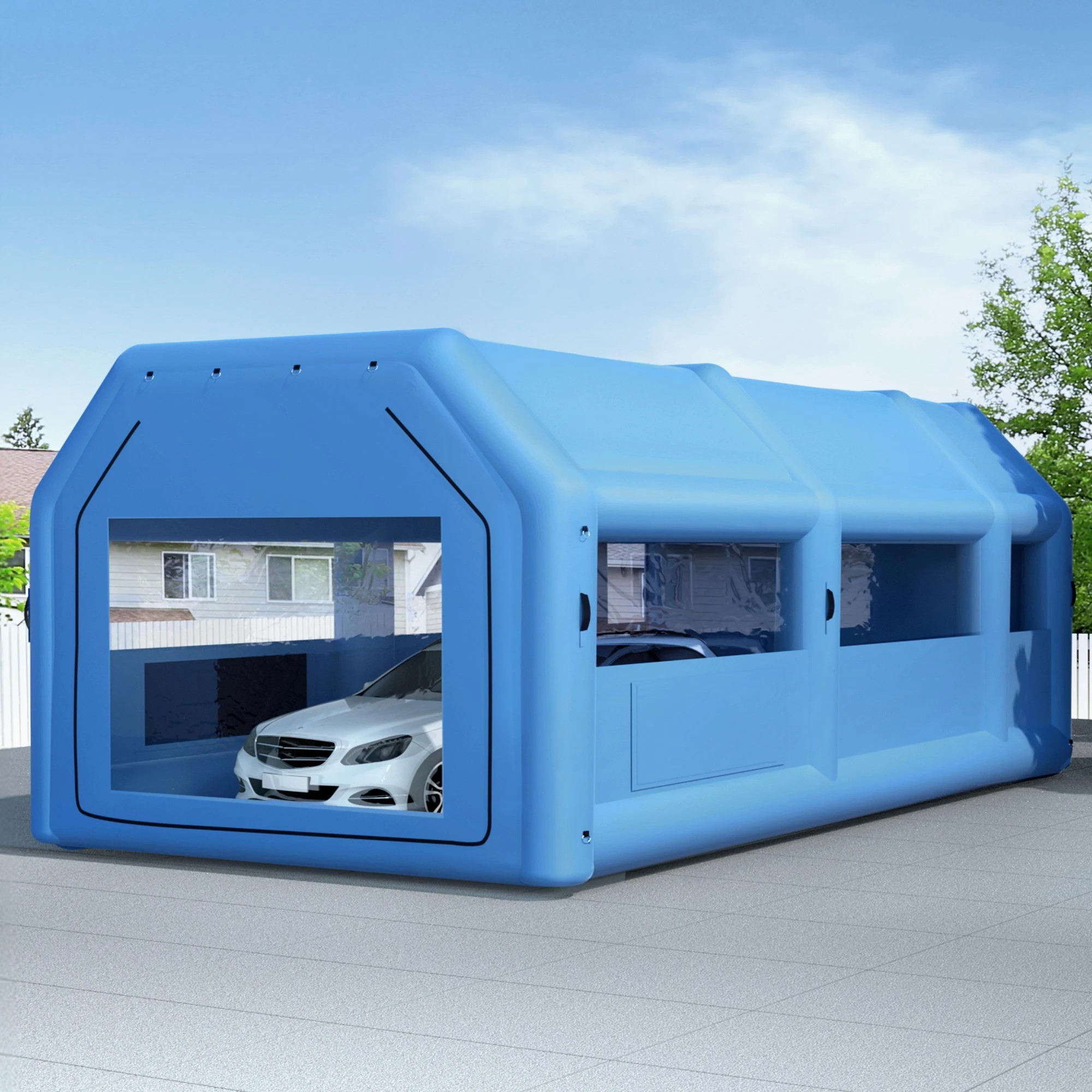4 Giantz Inflatable Spray Booth Car Paint Tent 2 Blowers Filter Mobile Garage Workstation - Multi, 4 of 5