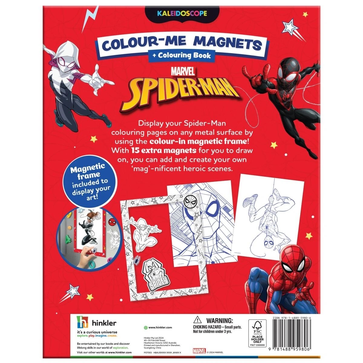2 Marvel Spider-Man Kaleidoscope Colour-Me Magnets + Colouring Book, 2 of 6