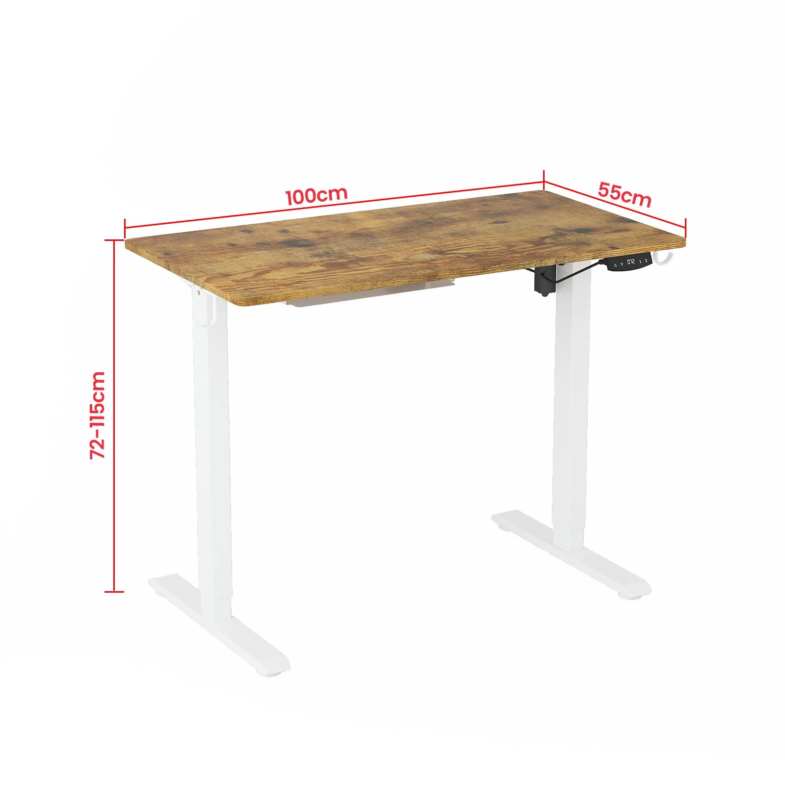 2 dvwin Electric Standing Desk Height Adjustable - Brown, 2 of 6