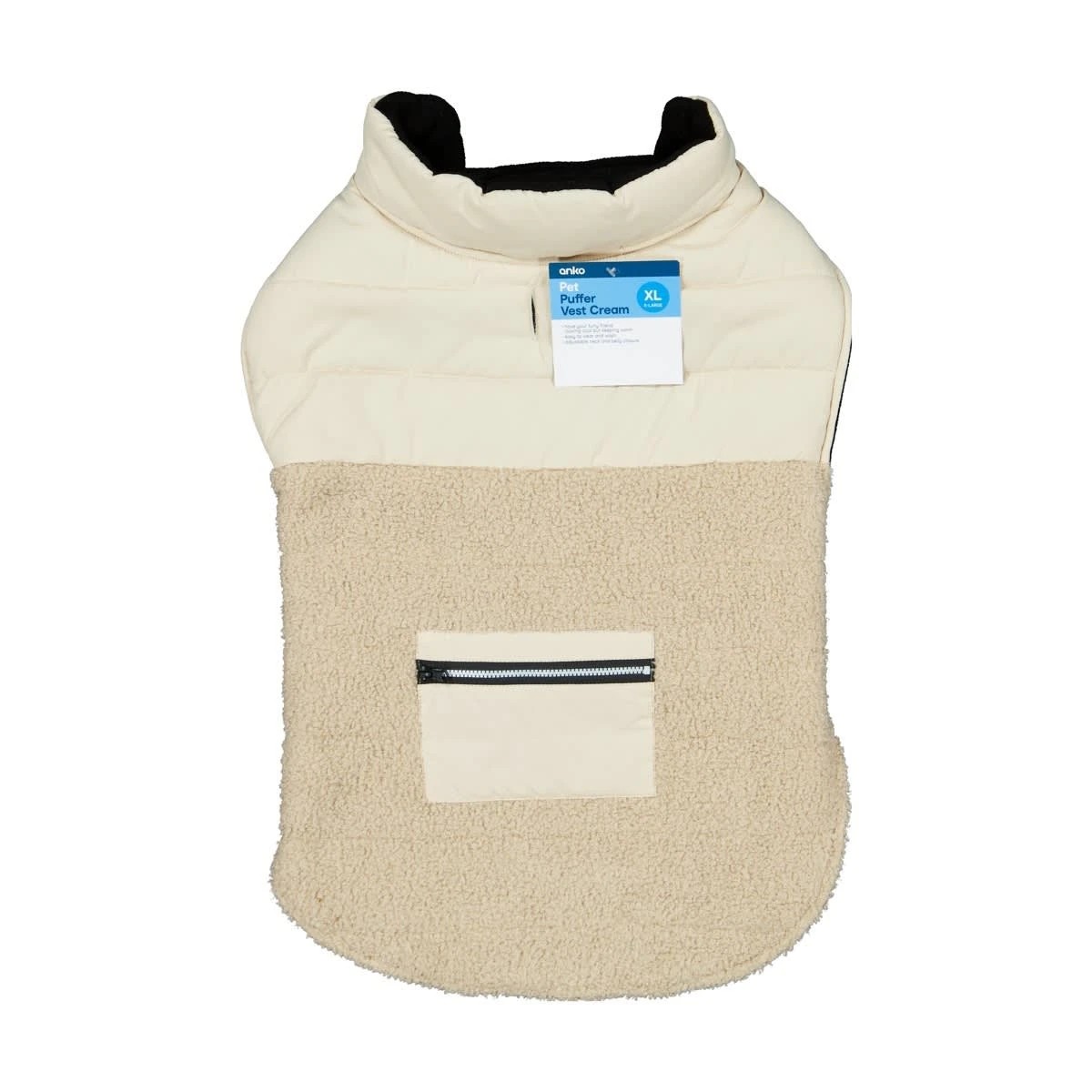 10 Pet Puffer Vest - Extra Large, Cream, 10 of 10