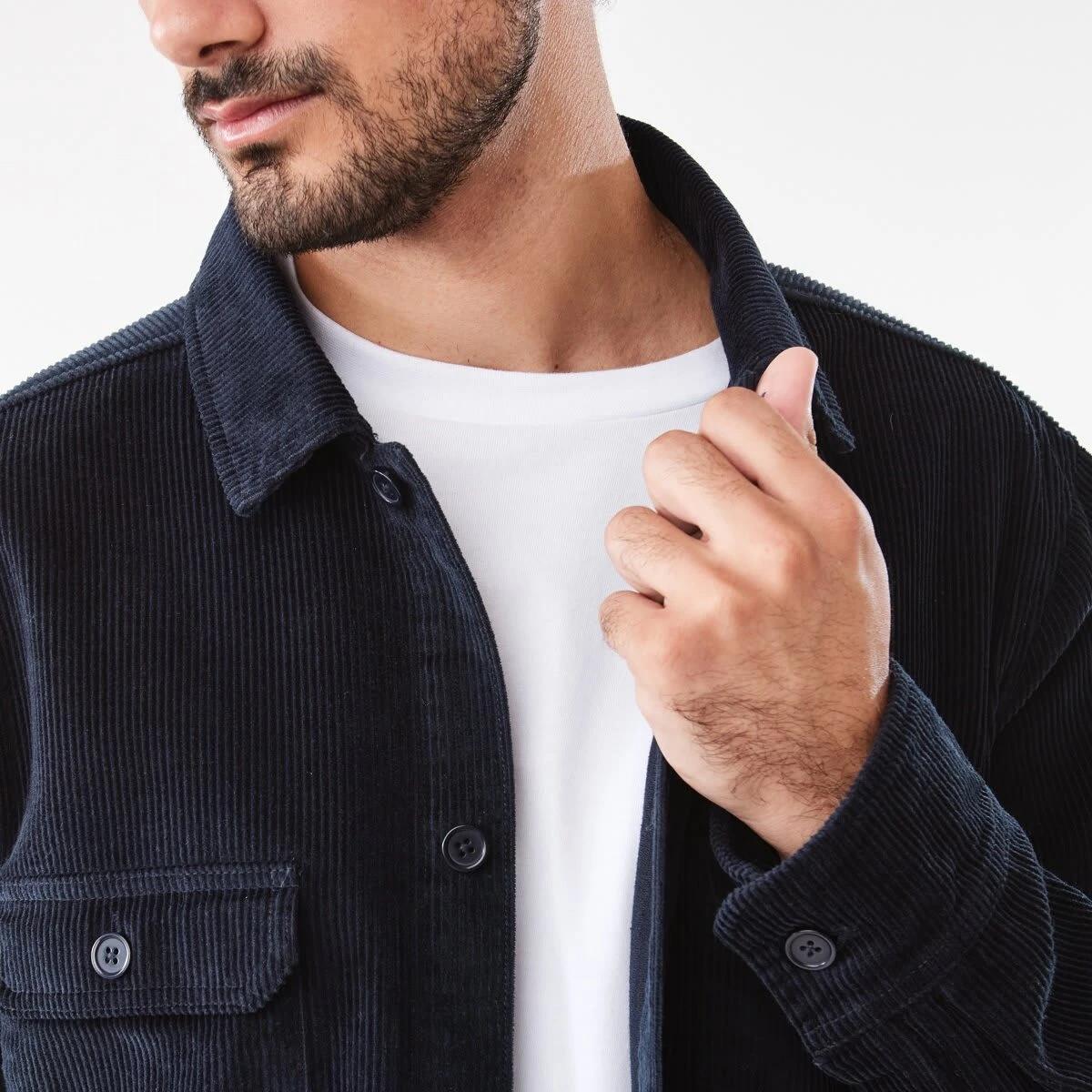 6 Long Sleeve Corduroy Overshirt Sky Cptn, 6 of 8