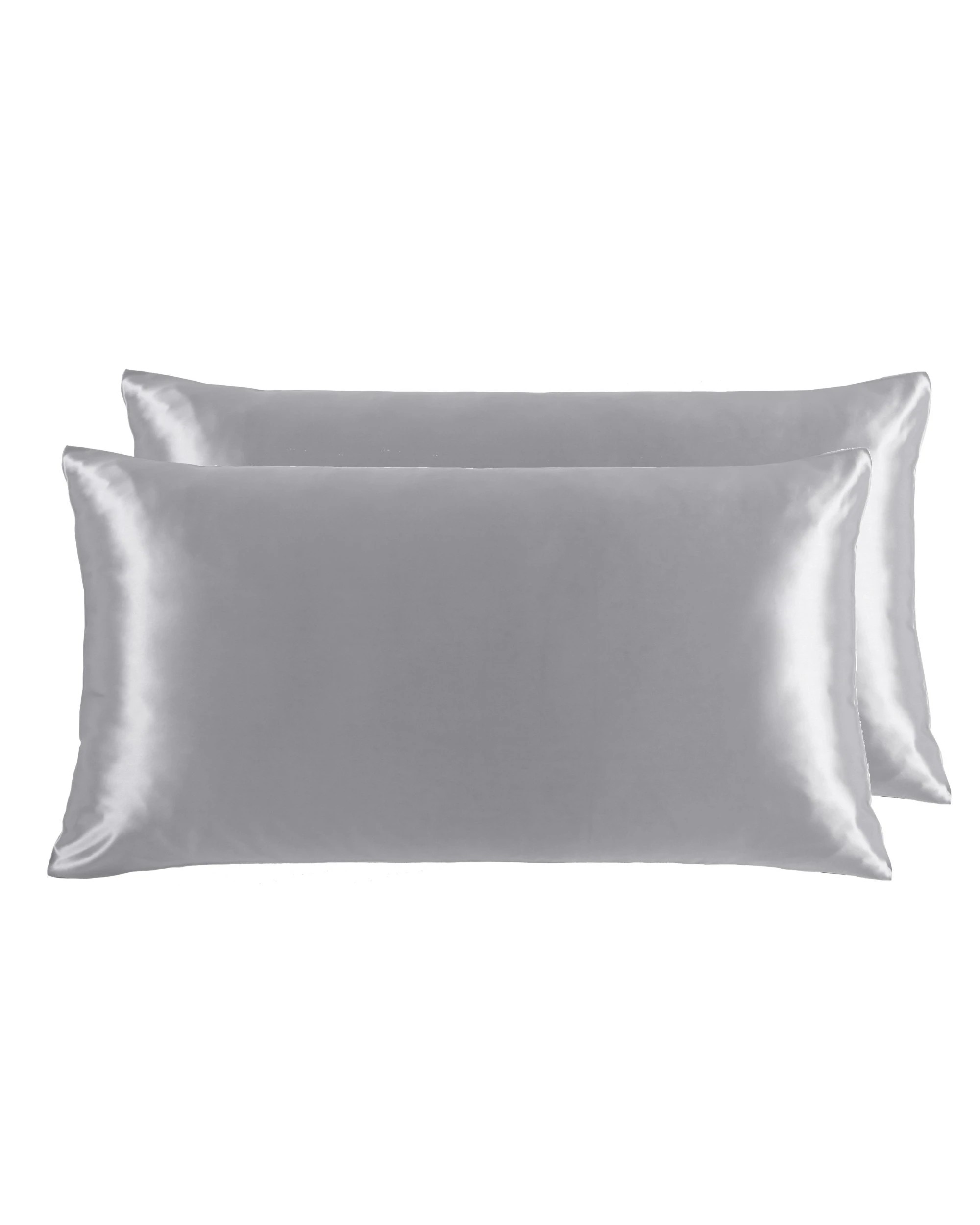 2 Natural Home Luxe Mulberry Silk Pillowcase 25 Momme King Pillowcase 48x90cm Twin Pack - Grey, 2 of 5