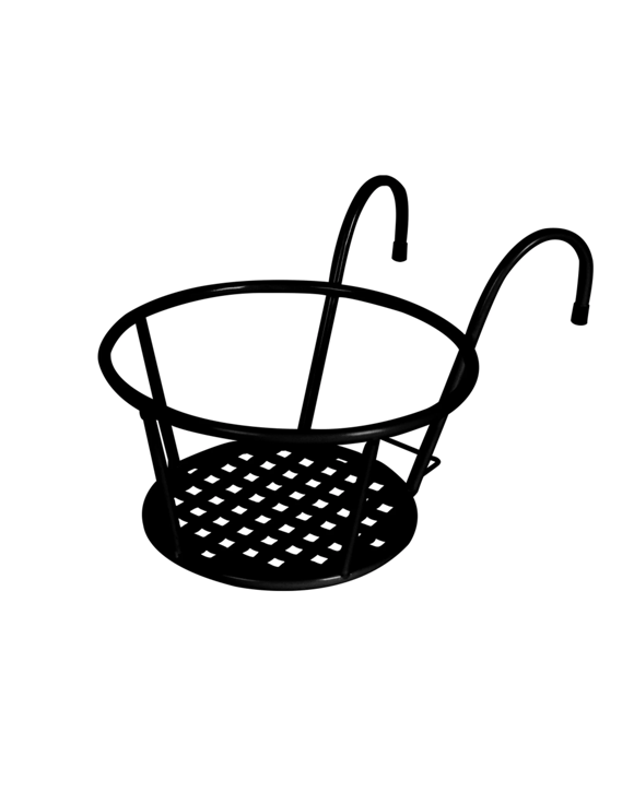 Levede 1x Flower Holder Plant Stand Hanging Pot Basket Plant Garden Wall Storage - Black
