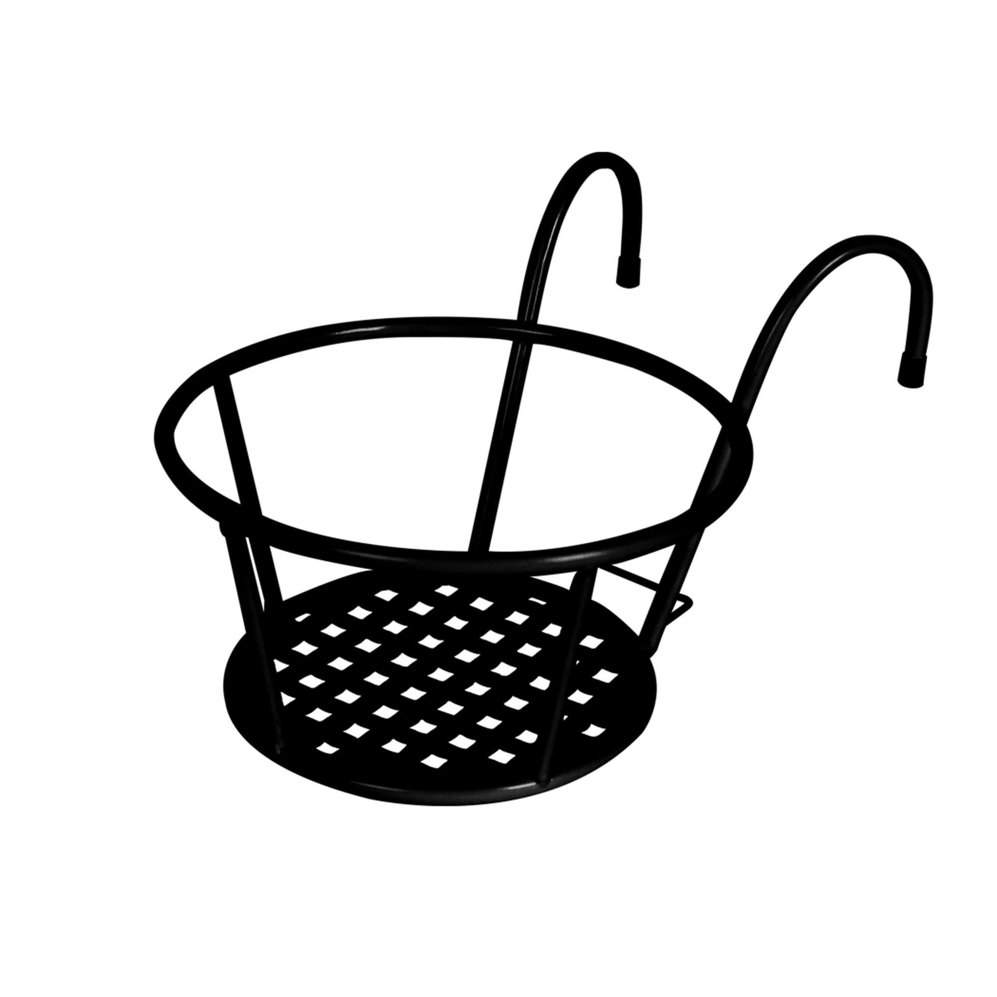 1 Levede 1x Flower Holder Plant Stand Hanging Pot Basket Plant Garden Wall Storage - Black, 1 of 6