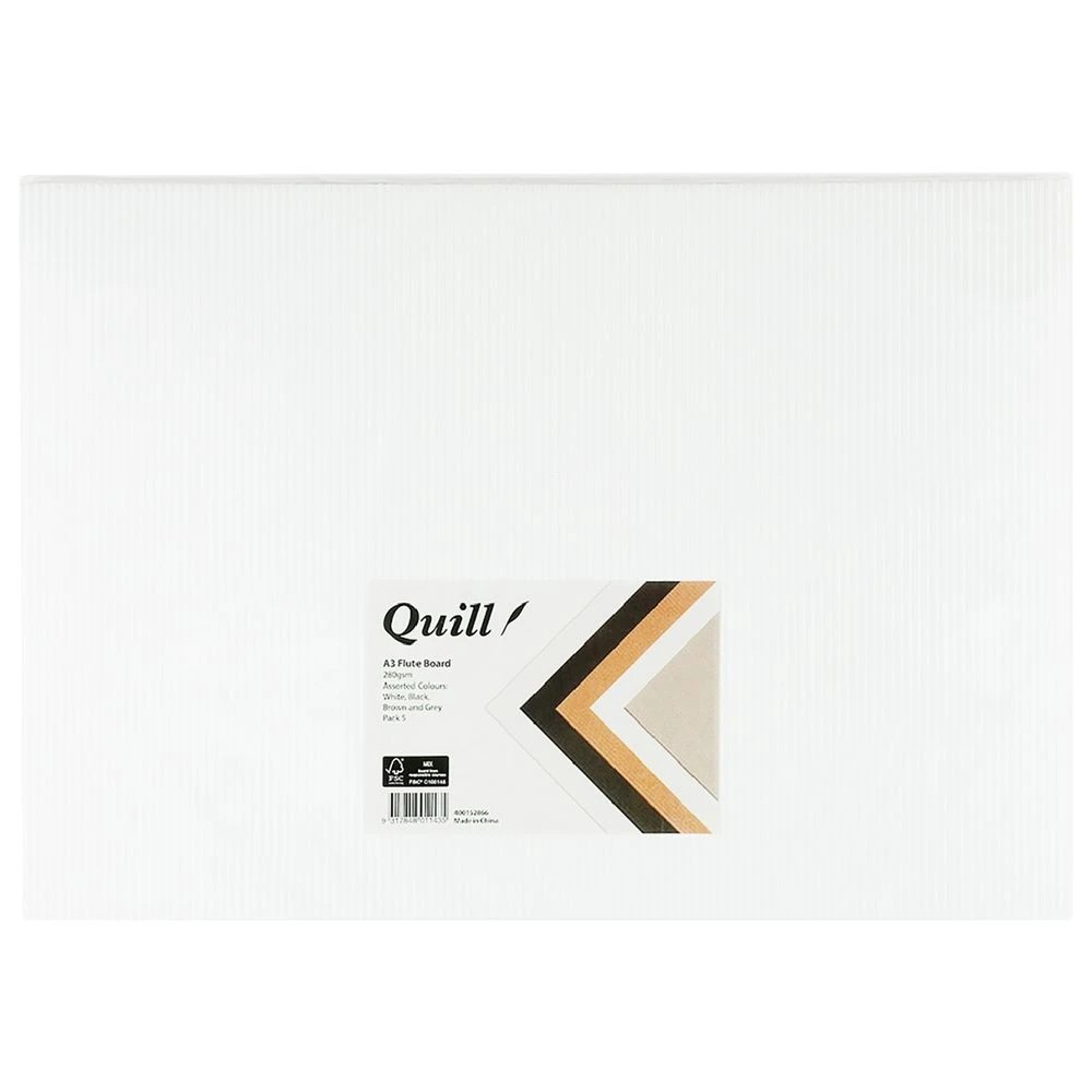 2 Quill A3 Flute Board Assorted 5 Pack, 2 of 2