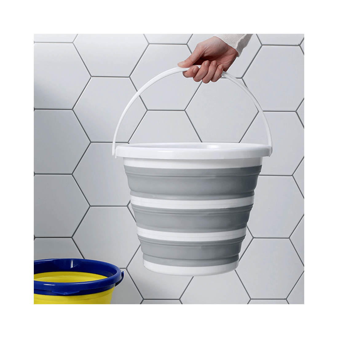 7 BR Home Foldable Silicone Bucket for Home, Hiking, Camping, and Fishing - 10 Litre, 7 of 8