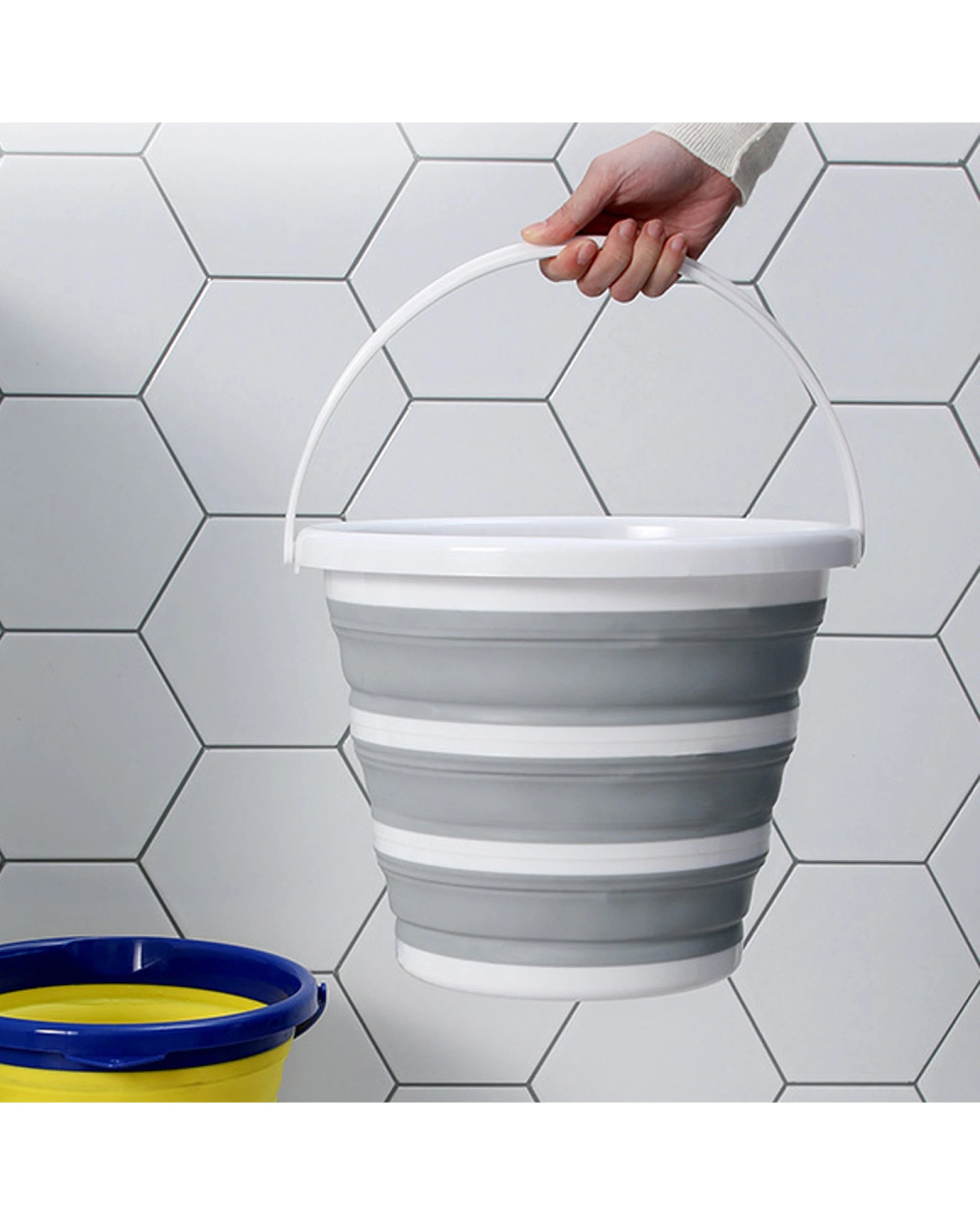 7 BR Home Foldable Silicone Bucket for Home, Hiking, Camping, and Fishing - 10 Litre, 7 of 8