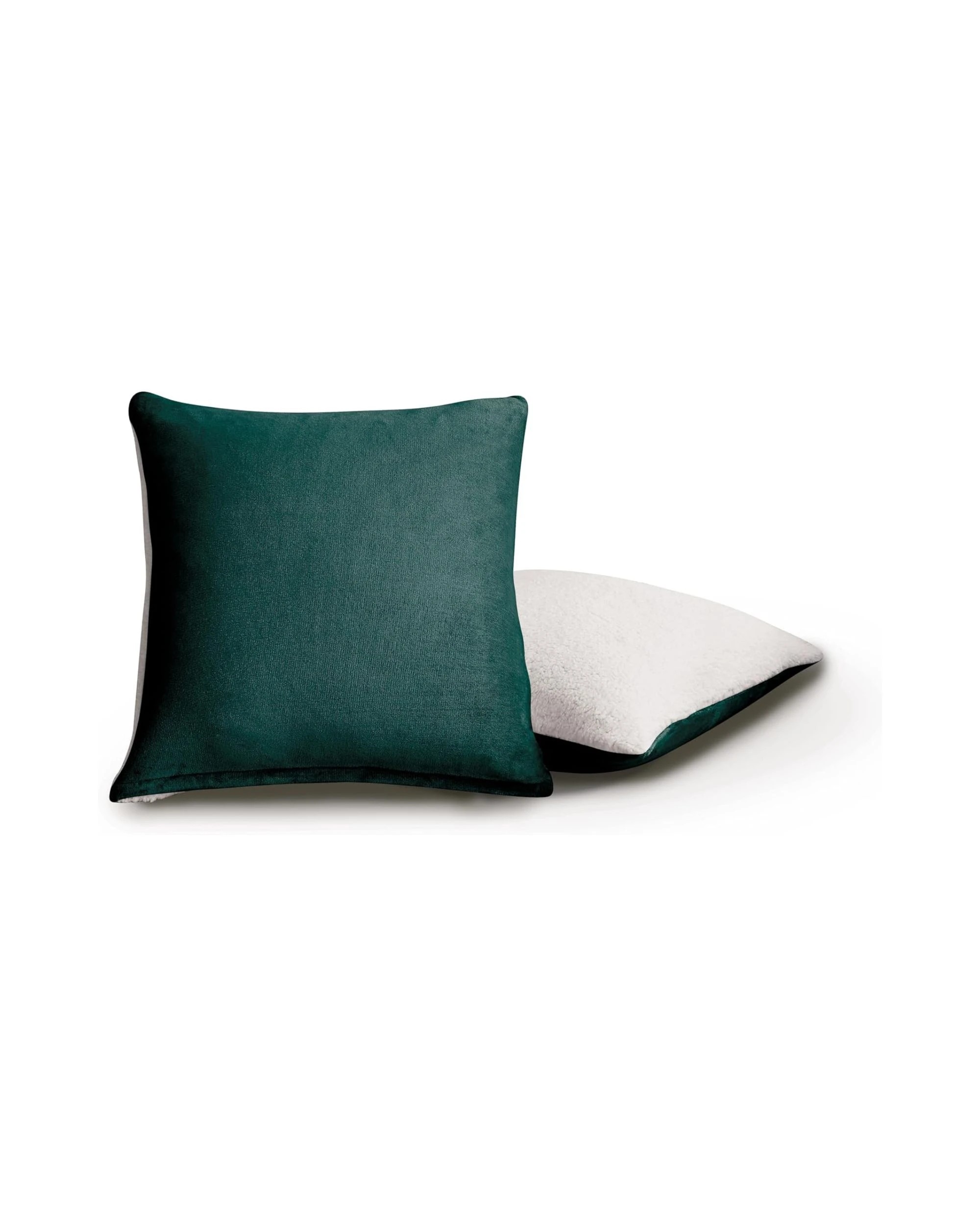 1 Gioia Casa 2-Pack Teddy Sherpa European Pillowcases Reversible Velvet - Emerald Green, 1 of 8