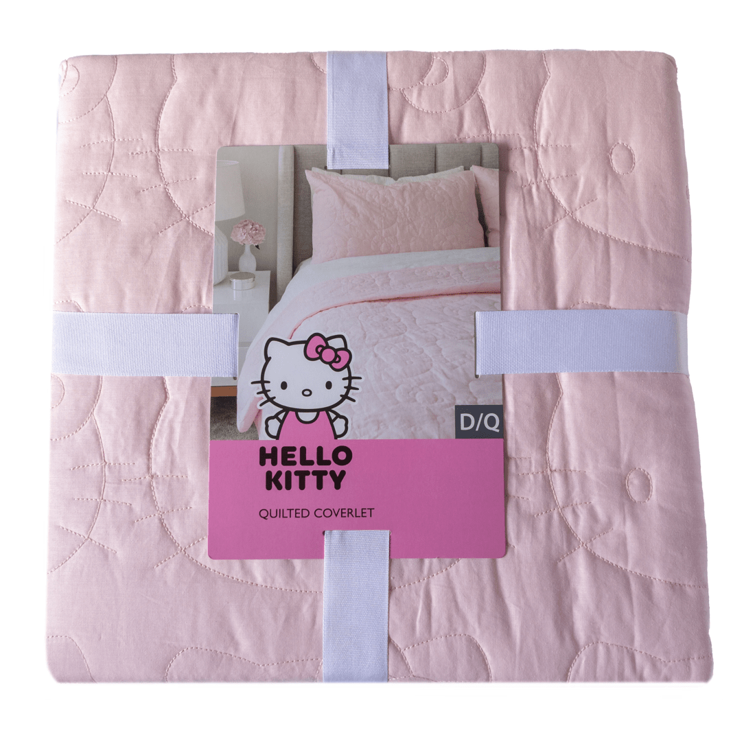 2 Hello Kitty Quilted Coverlet
 - Queen Bed
 - Pink, 2 of 8