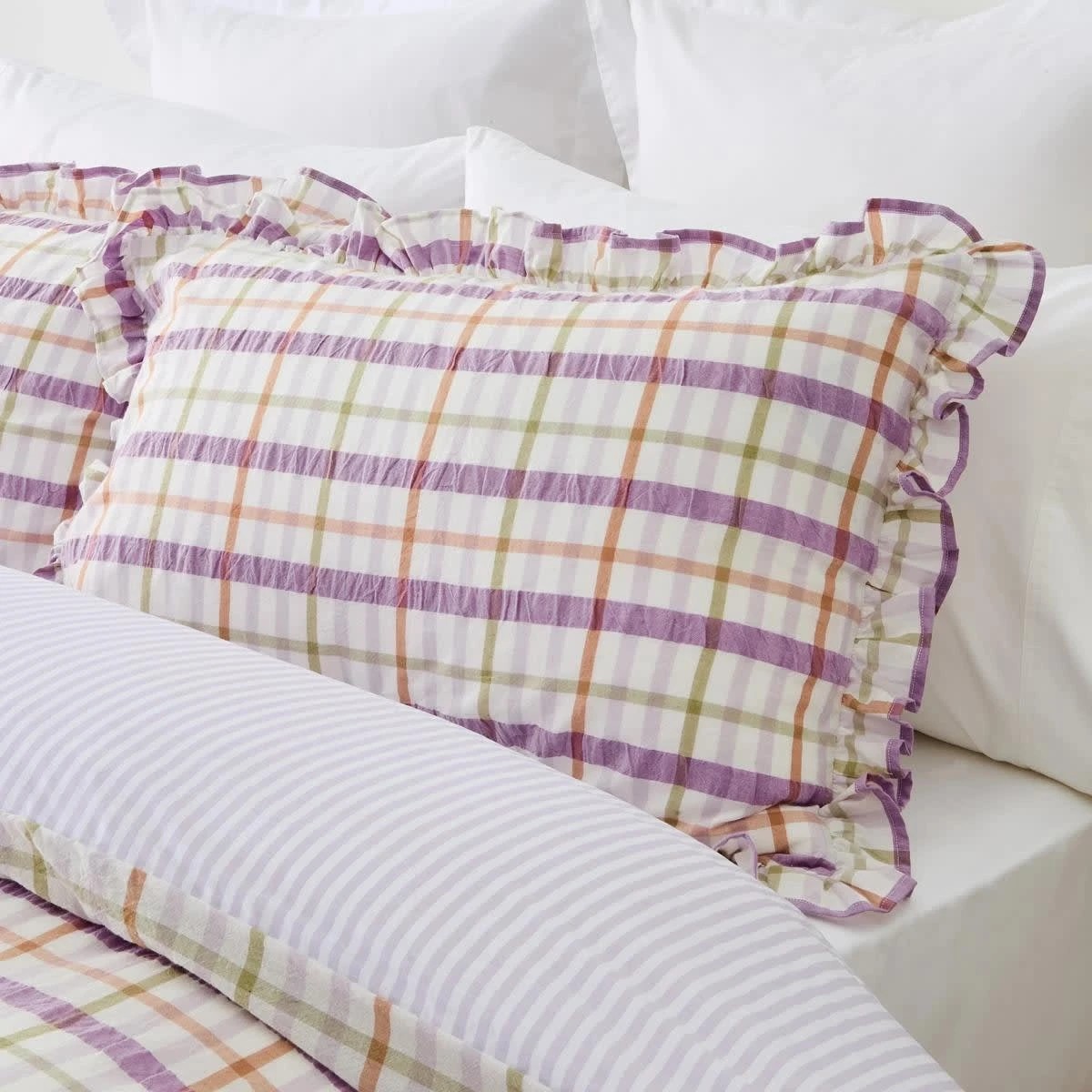 3 Isha Gingham Cotton Reversible Quilt Cover Set - Double Bed, 3 of 7