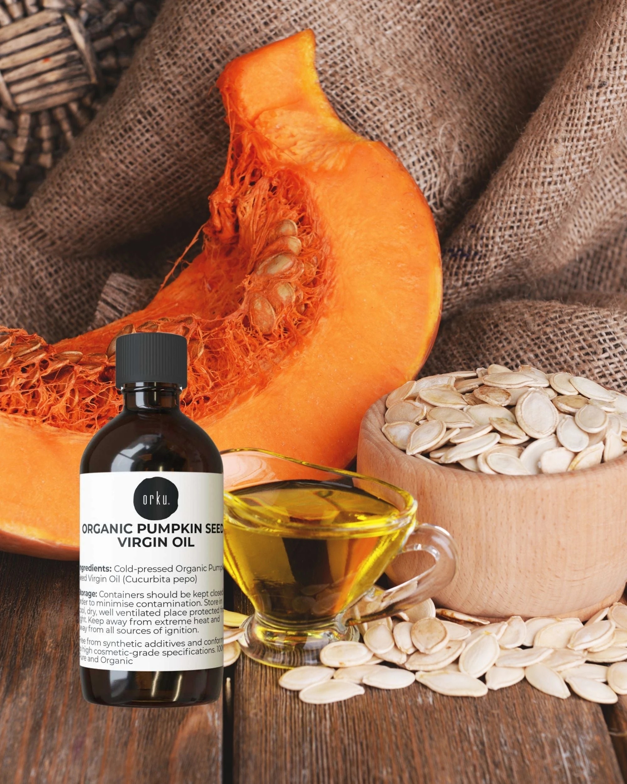 2 Orku 250ml Organic Pumpkin Seed Virgin Oil Cold Pressed Cosmetic Grade, 2 of 3