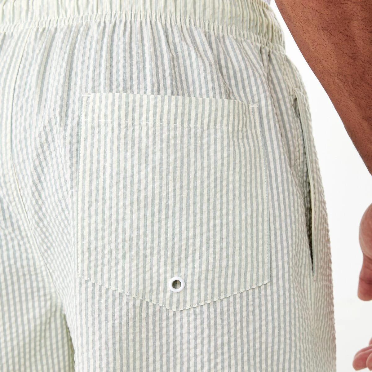 6 Seersucker Boardshorts Grn Strp, 6 of 7